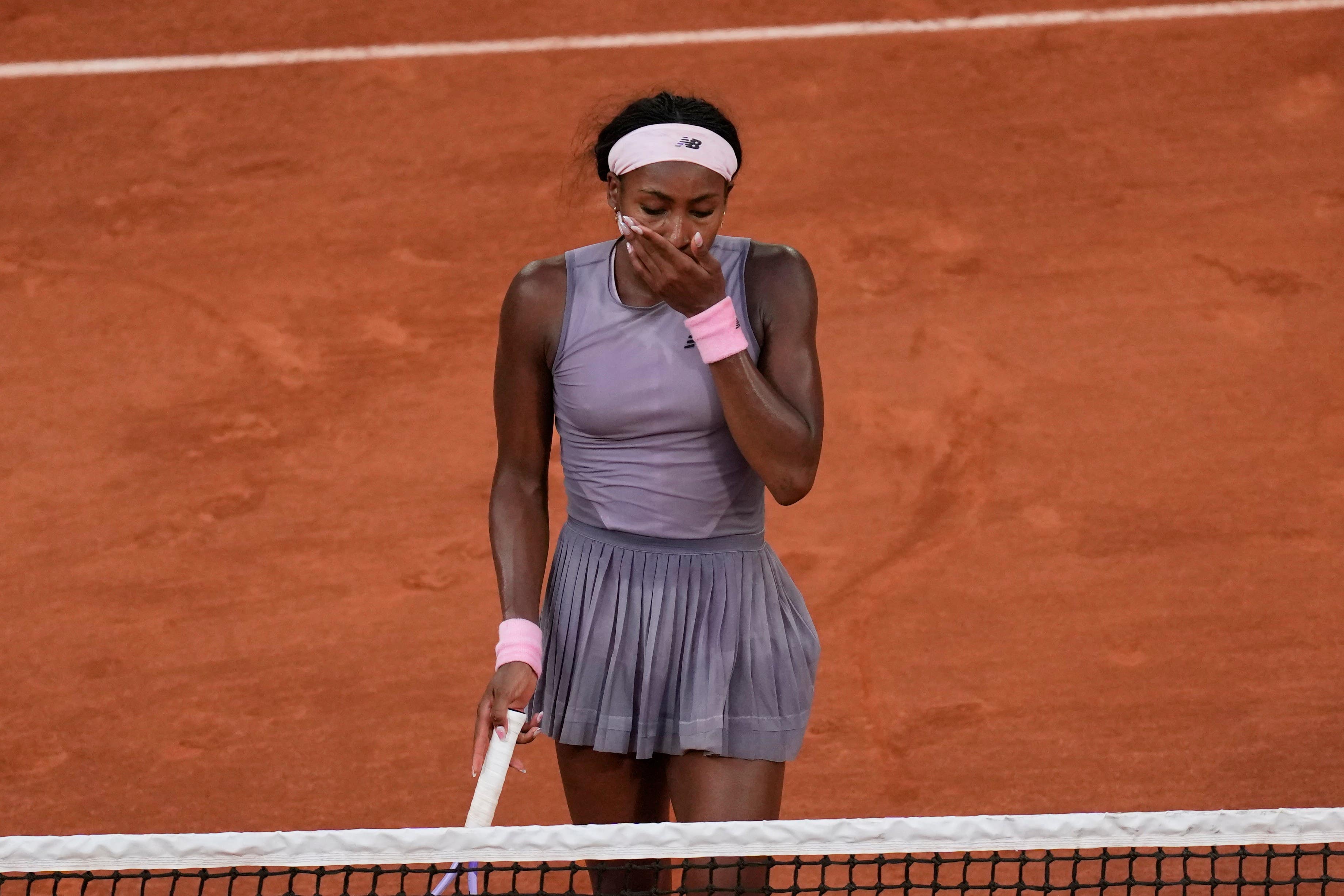 Coco Gauff crashed out (Christophe Ena/AP)