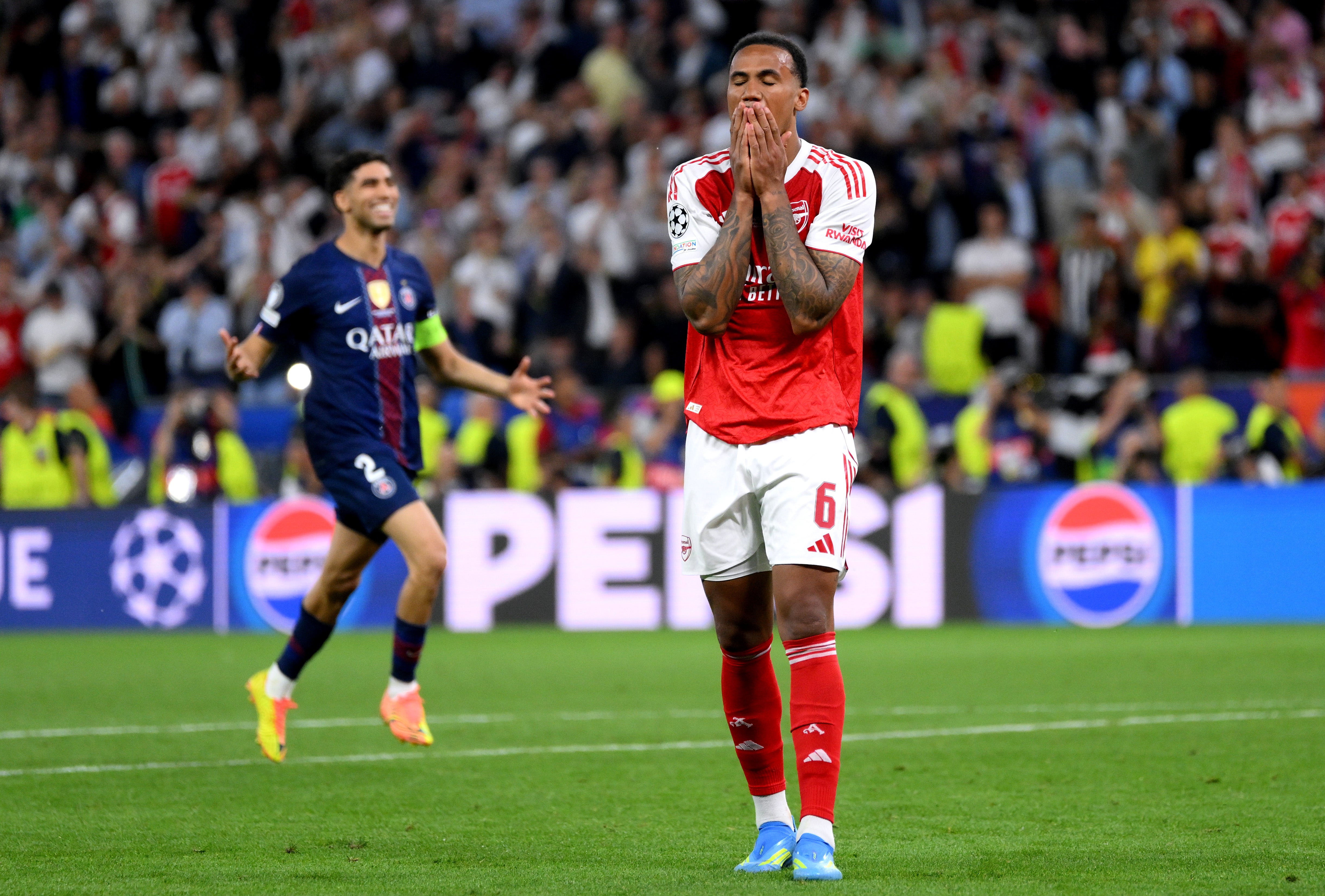 Gabriel missed the decisive spot kick which handed the Champions League title to PSG