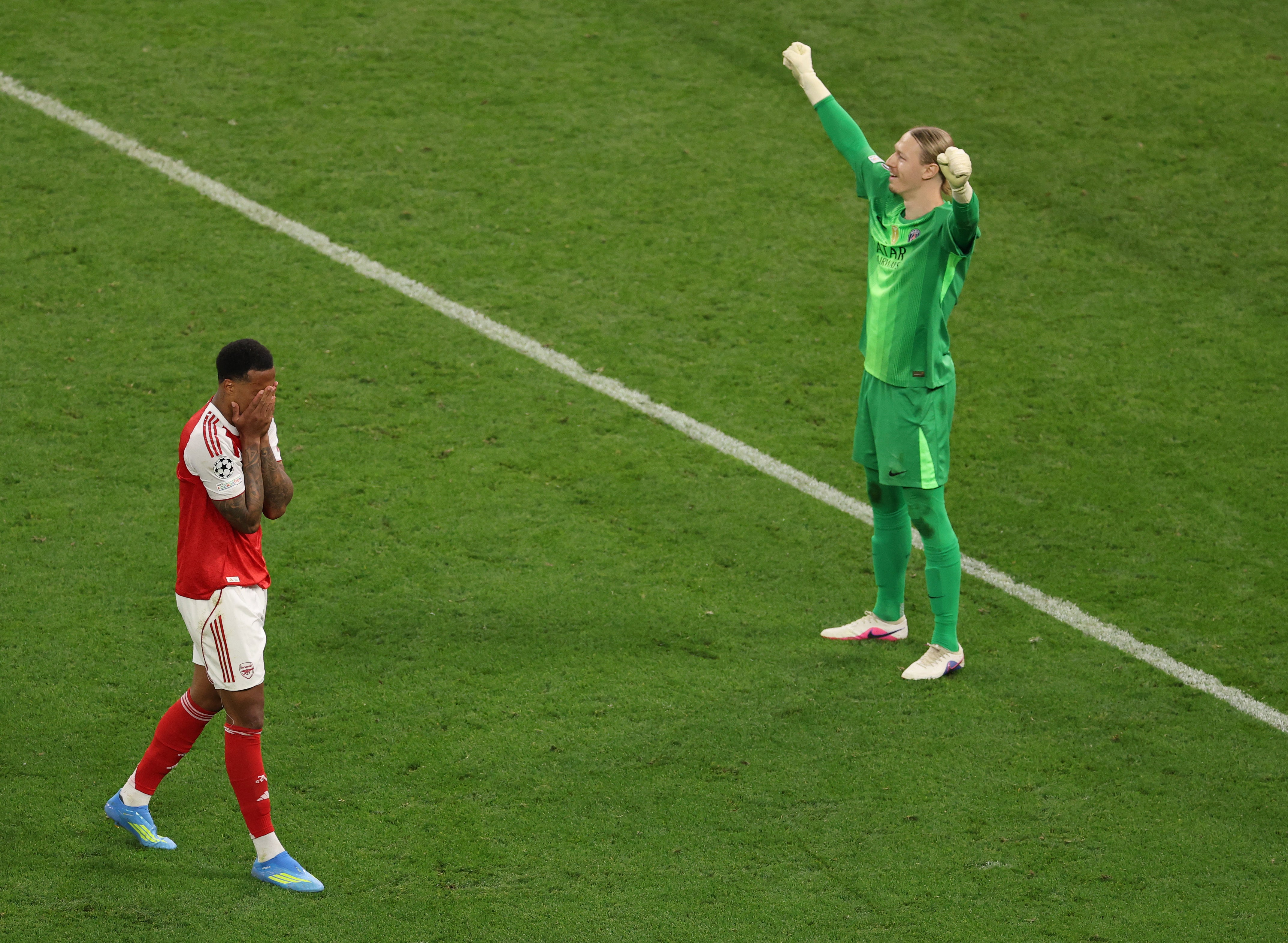 Gabriel Magalhaes missed the decisive penalty for Arsenal which handed the Champions League to PSG
