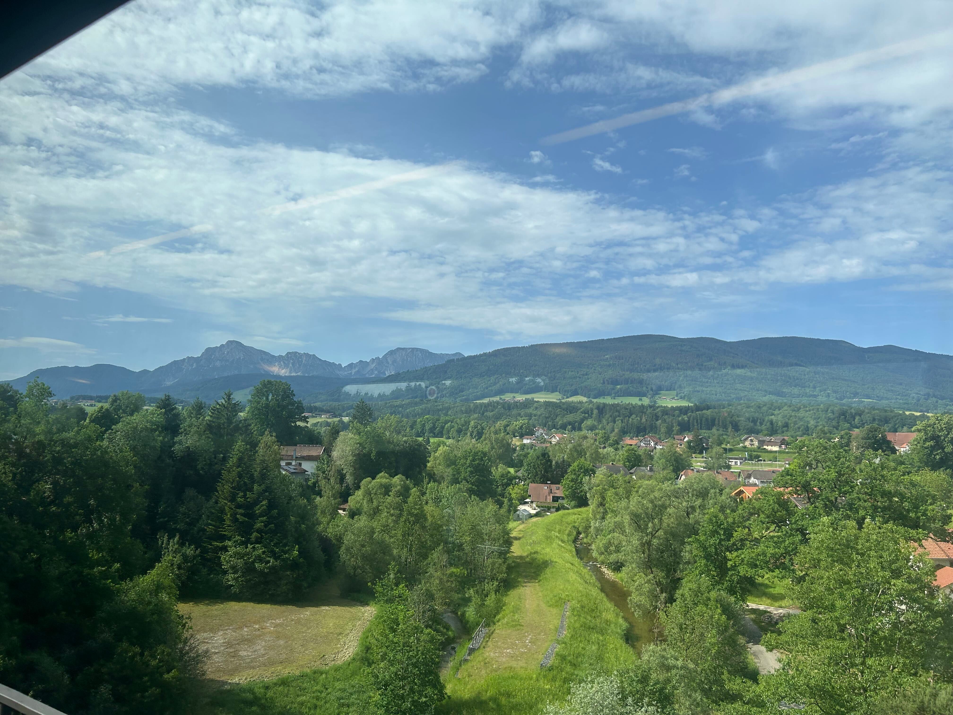 The view on the train from Munich to Salzburg before the Champions League final between Arsenal and Paris Saint-Germain