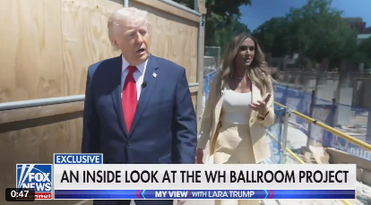 Trump gave his daughter-in-law Lara Trump a tour of the White House ballroom. He revealed it’s where he plans to hold the next presidential inauguration