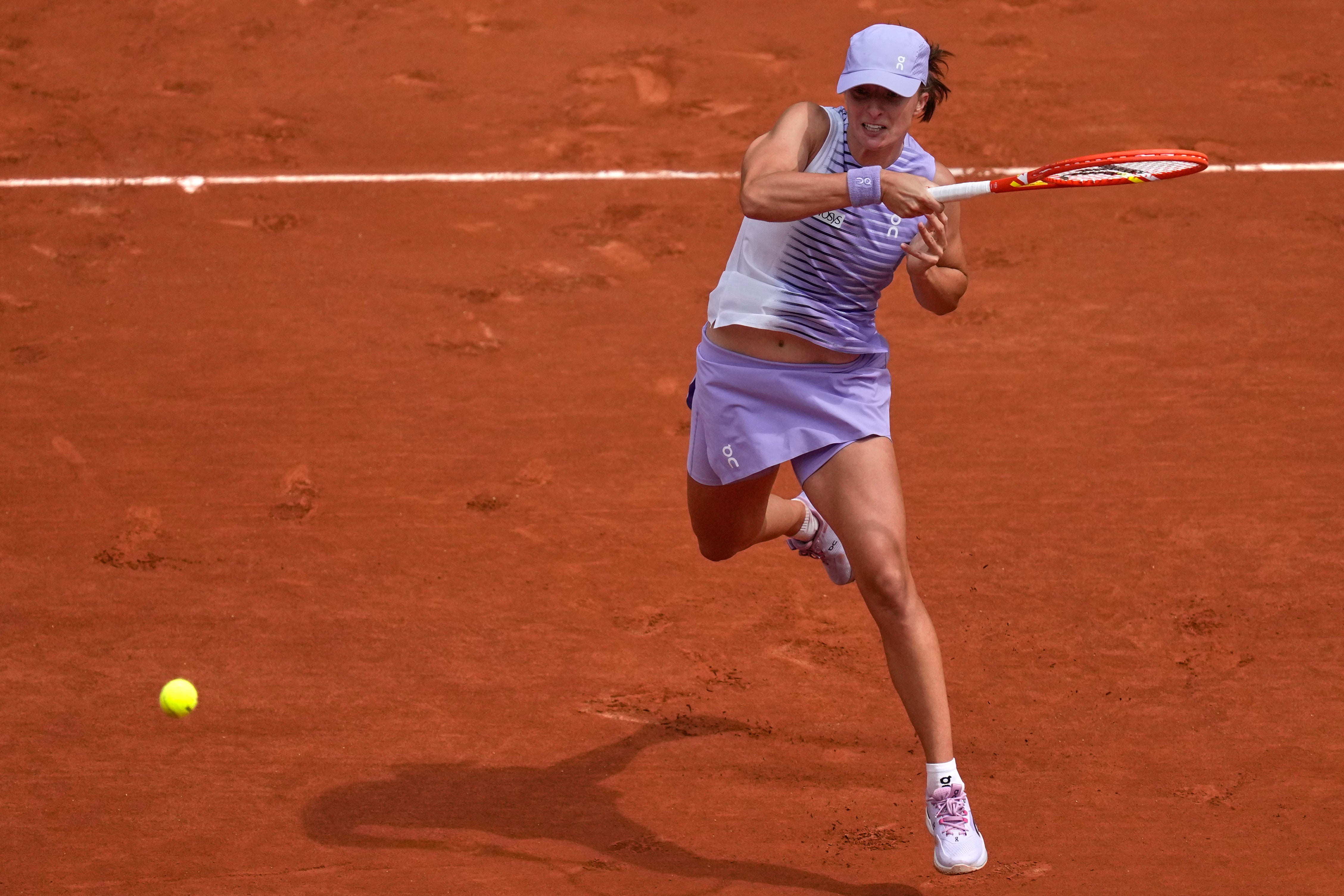 Iga Swiatek made a succession of forehand errors (Christophe Ena/AP) (AP)