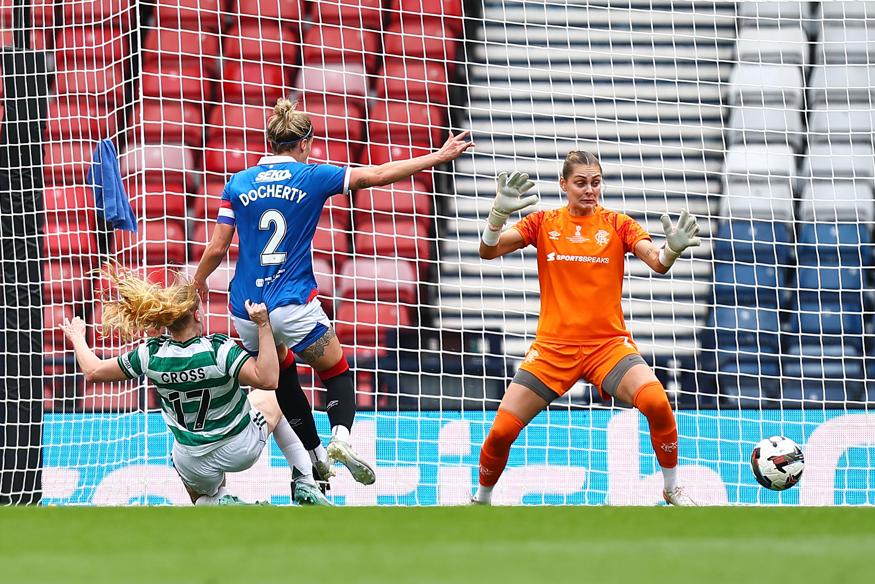Morgan Cross scored the only goal of the game at Hampden Park