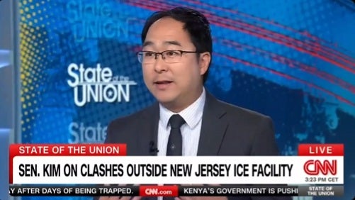 Sen. Andy Kim discussed clashes between New Jerseyans and ICE agents on CNN