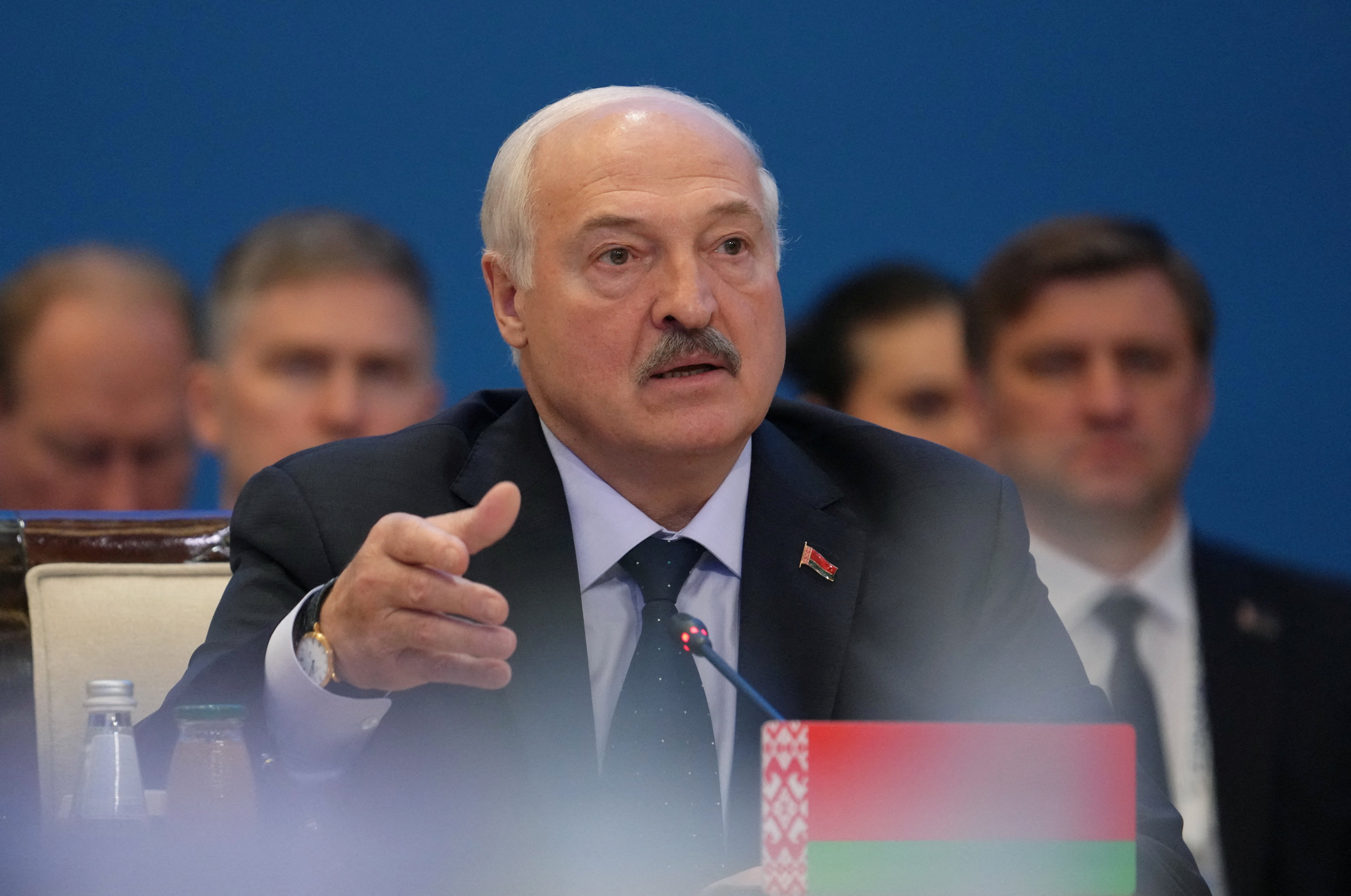 Belarusian president Alexander Lukashenko attends the summit of the Supreme Eurasian Economic Council in Astana (Reuters)