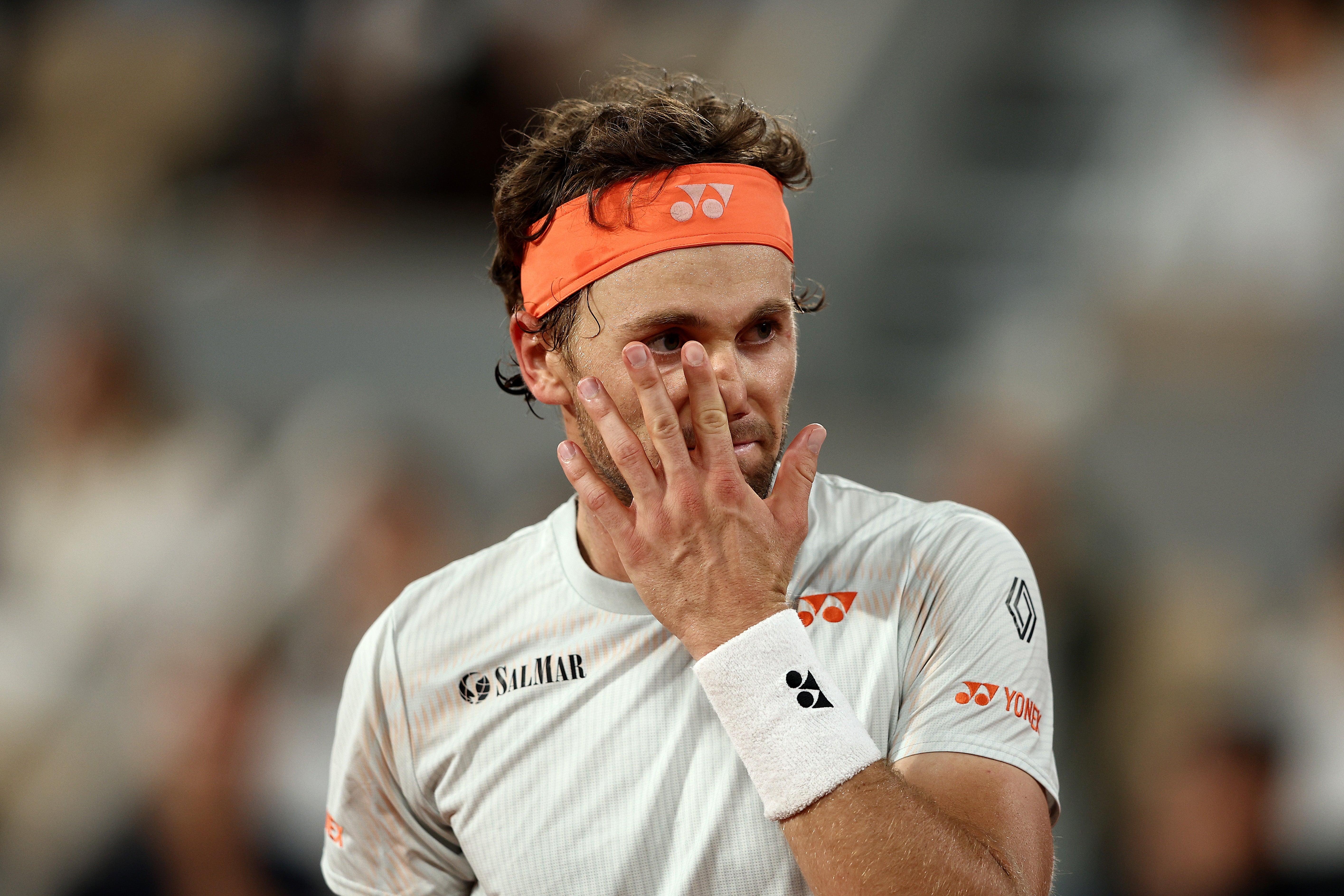 Casper Ruud reacts against Joao Fonseca (Getty)