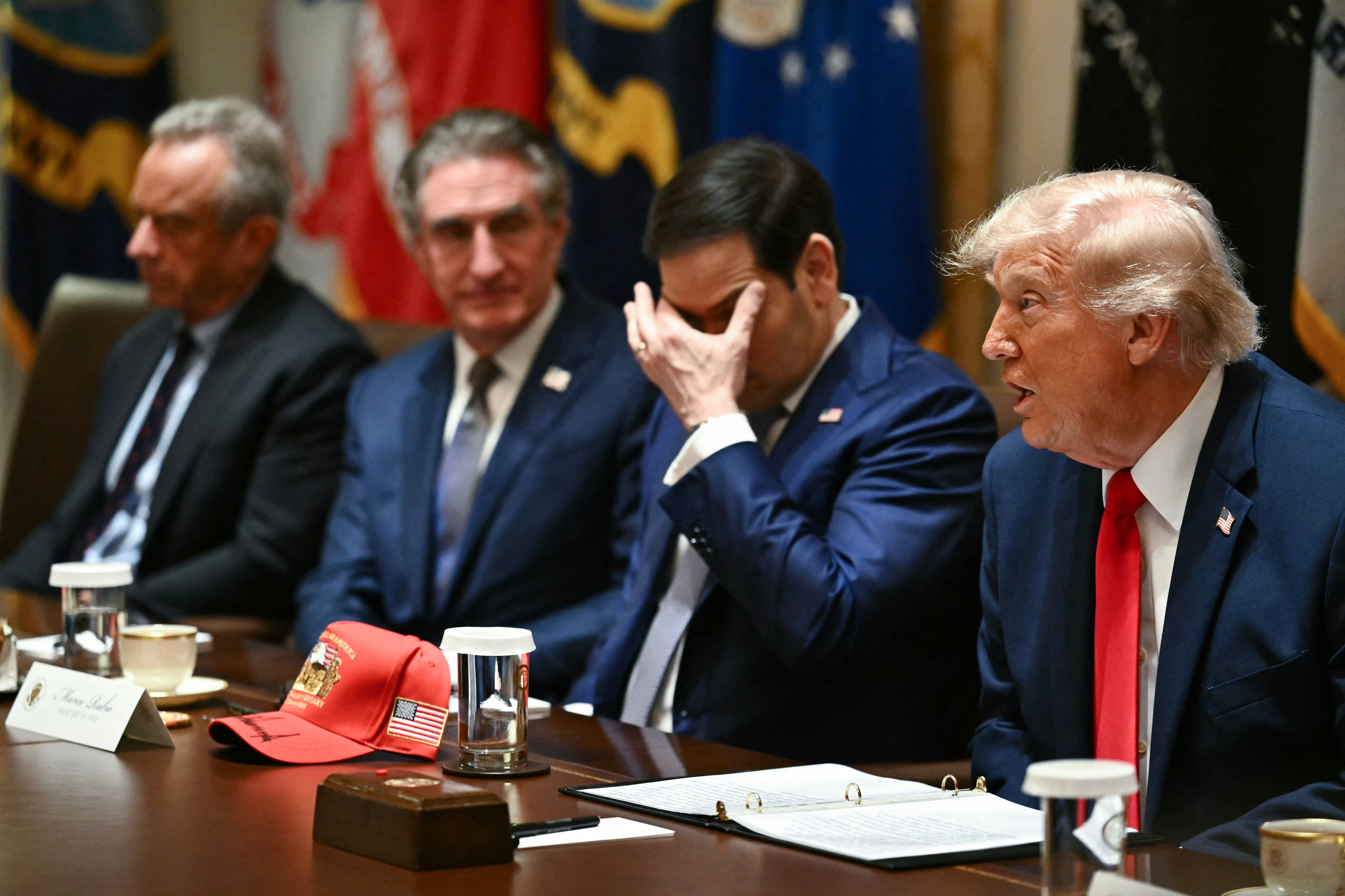 Trump speaks at a cabinet meeting on May 27, the day after his medical exam at Walter Reed. The president bragged about how he did on a cognitive test