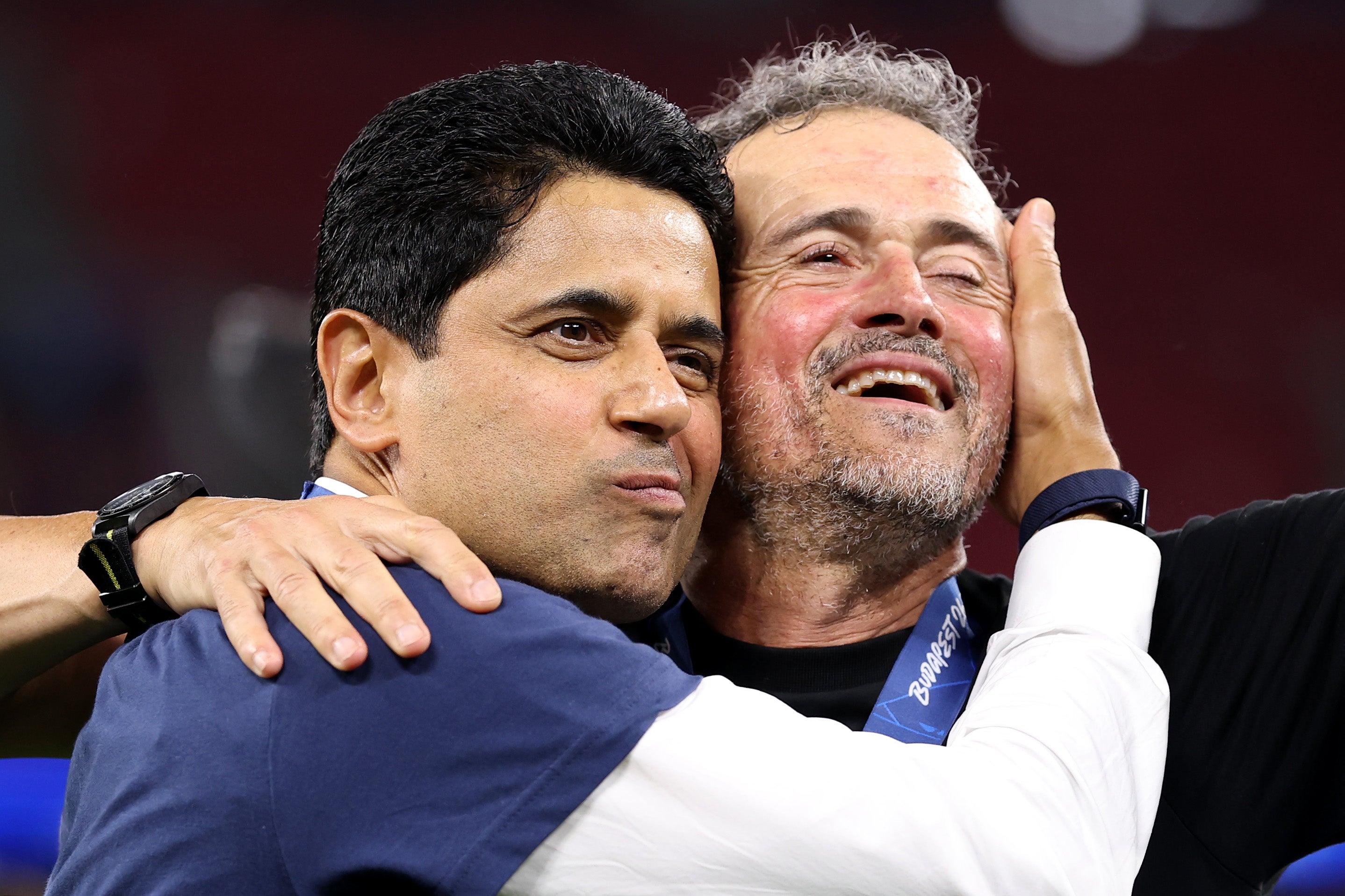 PSG president Nasser Al-Khelaifi (left) is confident of keeping Enrique