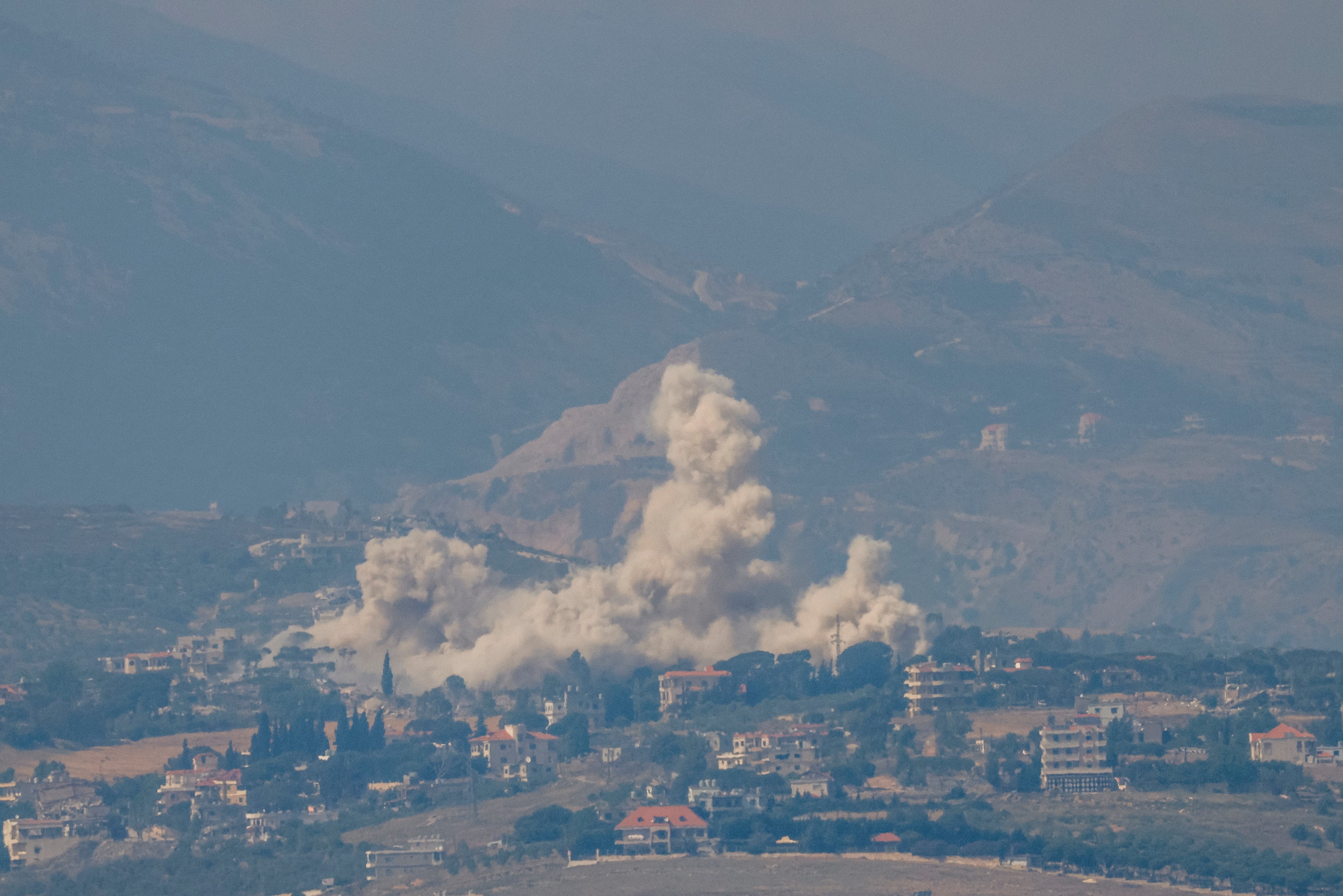 Smoke rises following Israeli bombardment in southern Lebanon on 1 June