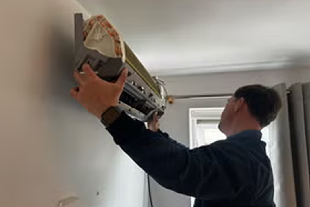 The bedroom unit was the first to go up (Alex Lee/The Independent)