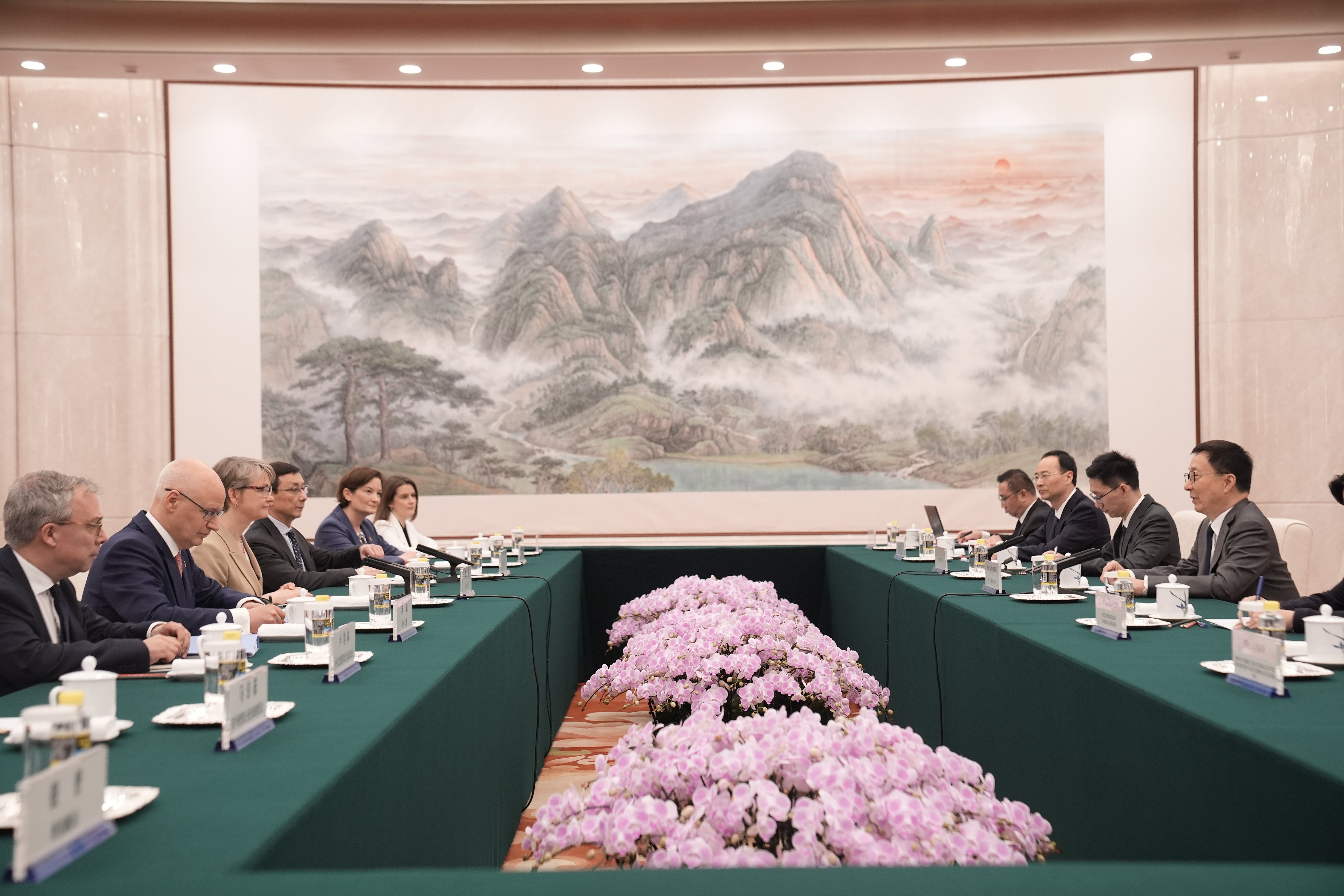 Ms Cooper and Mr Han held talks in the capital’s Great Hall of the People (Stefan Rousseau/PA) (PA Wire)