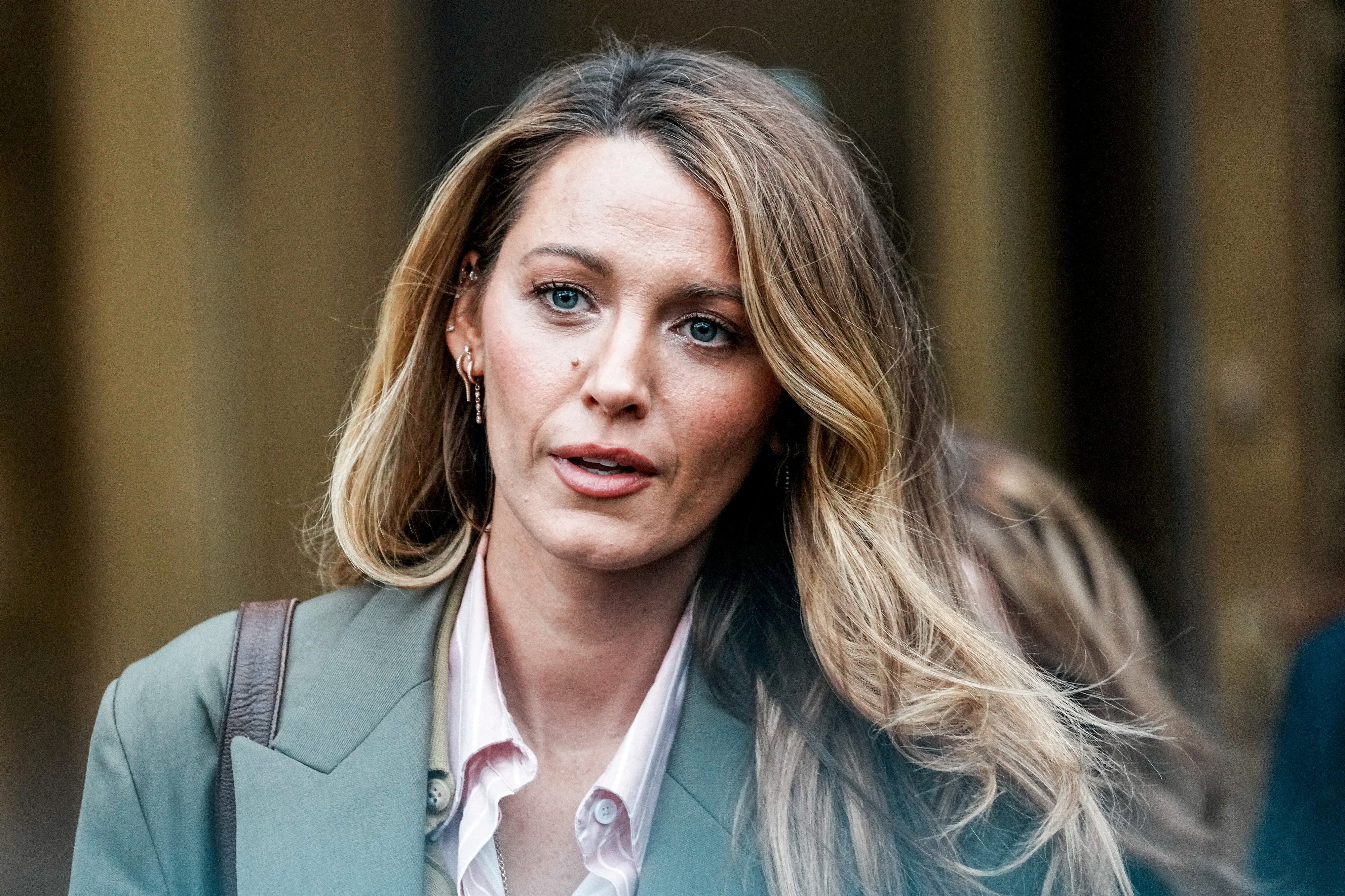 Actor Blake Lively leaves the courthouse after 'settlement conference' at the United States District Court in New York City, U.S., February 11, 2026