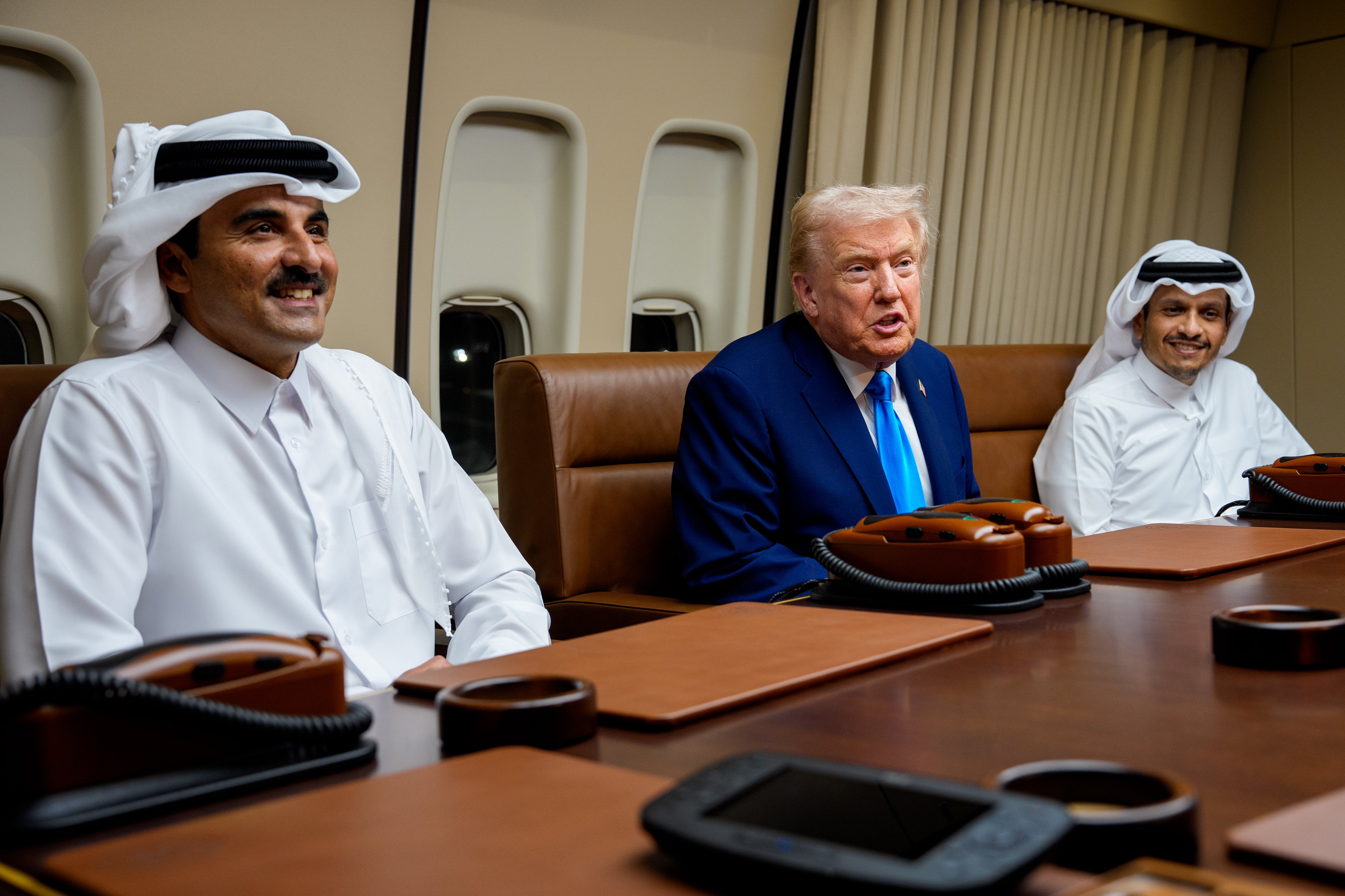 Qatar gave Trump a $400 million jet that he intends to employ as Air Force One, then store at his presidential library after he leaves office (Getty)