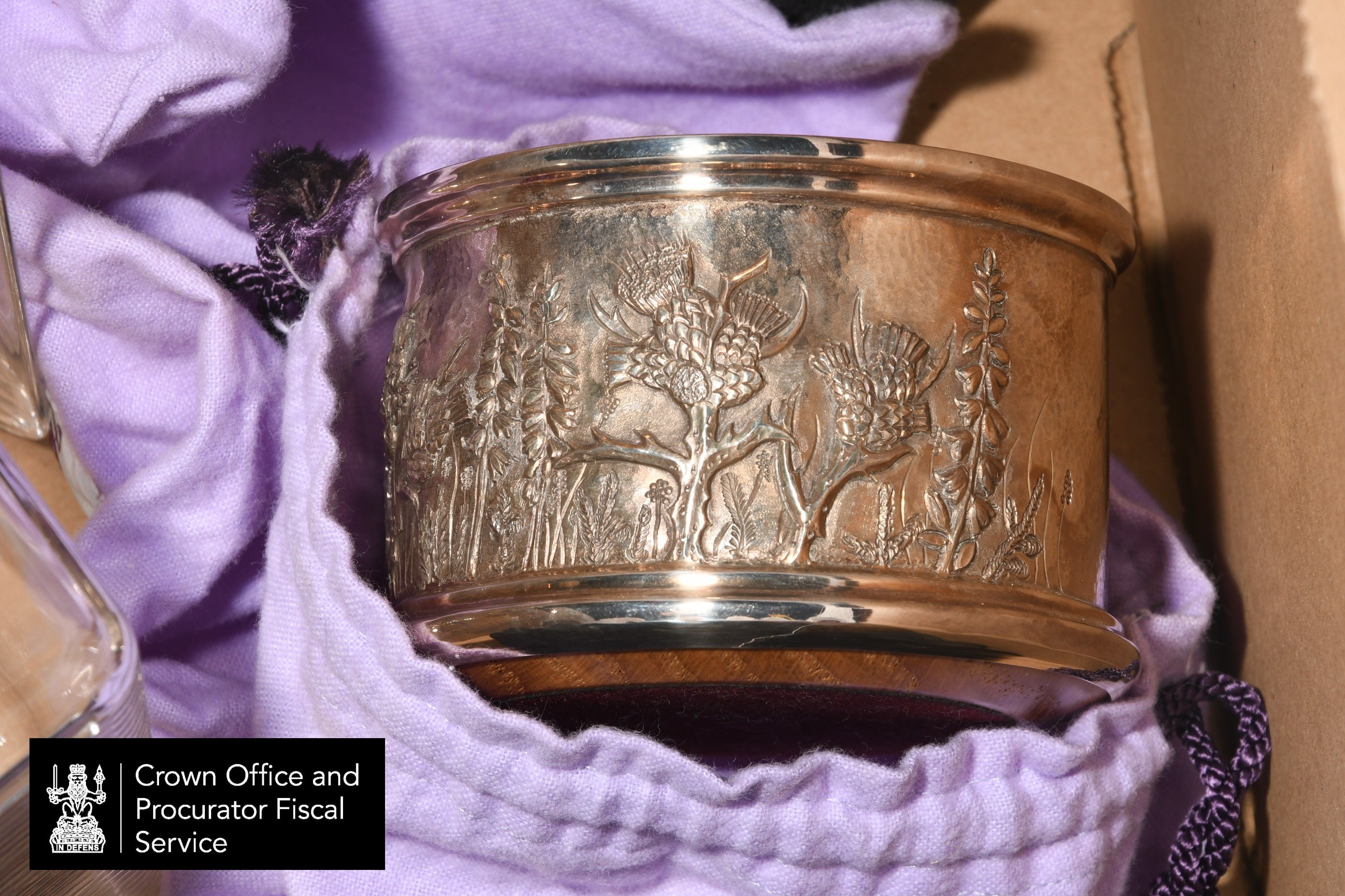 A silver wine coaster worth £3,500 was described as “leadership expenses”, the High Court in Edinburgh heard (PA)