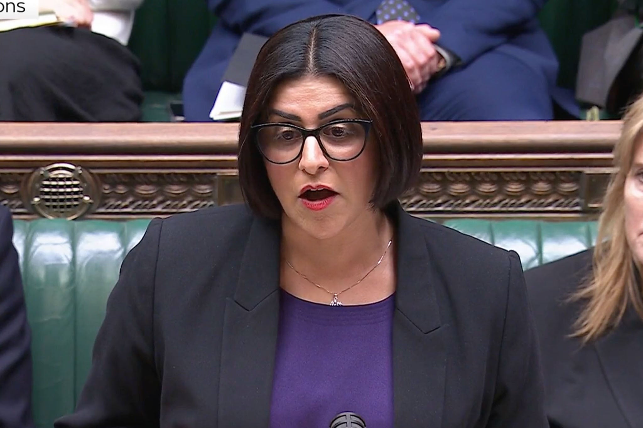 Shabana Mahmood addressing the Commons on Tuesday (Sky News)