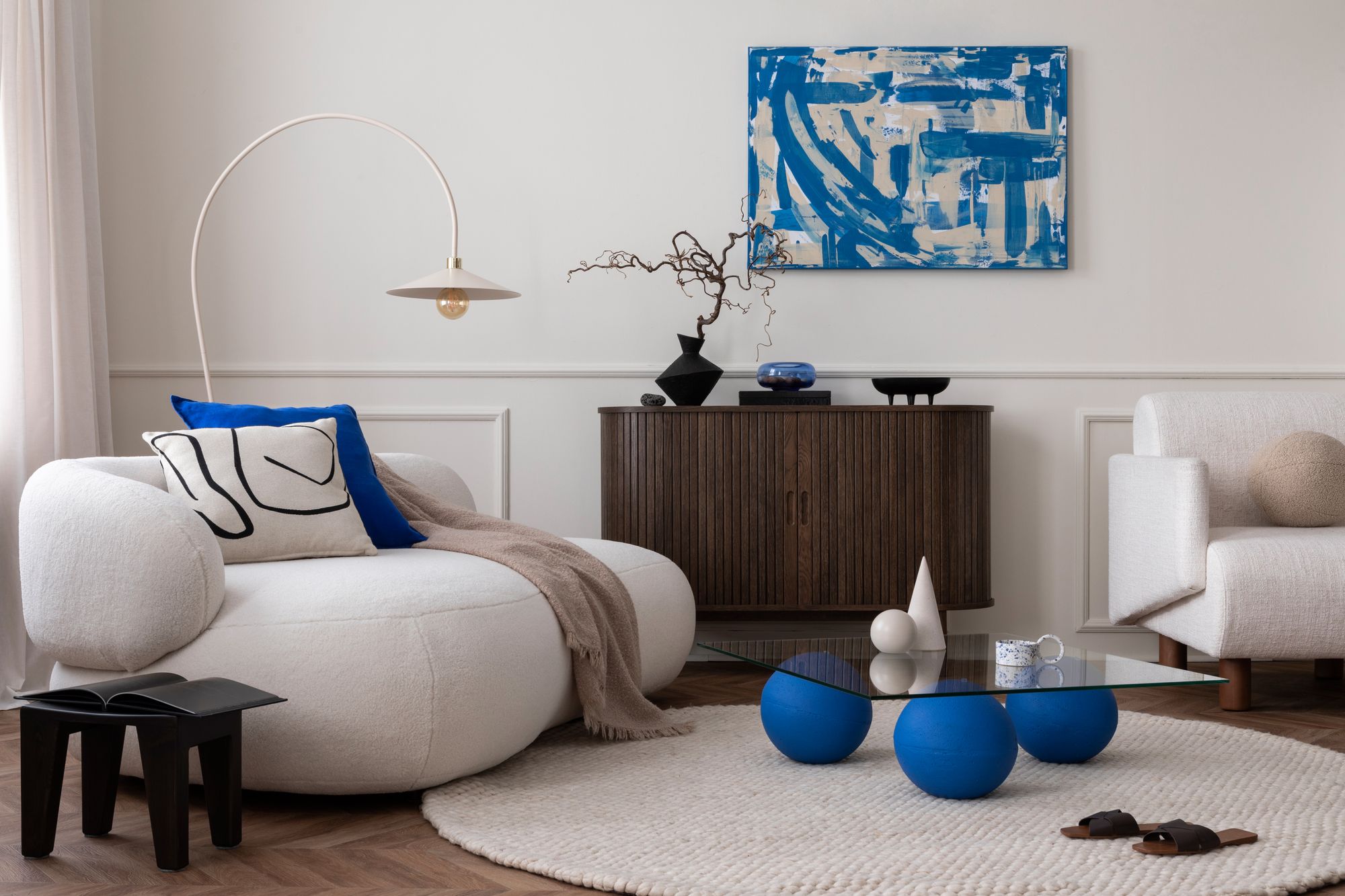 Cobalt blue has become a popular accent color within interior design trends