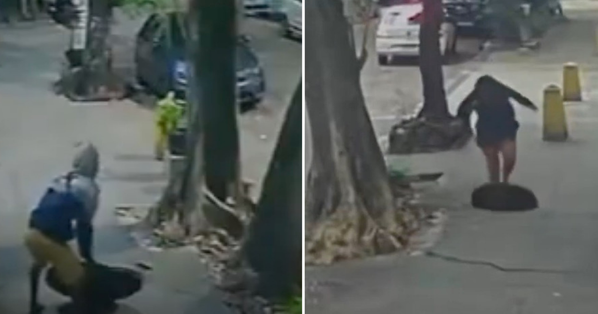 Woman falls down manhole after 'cable thieves' tamper with cover | News |  Independent TV