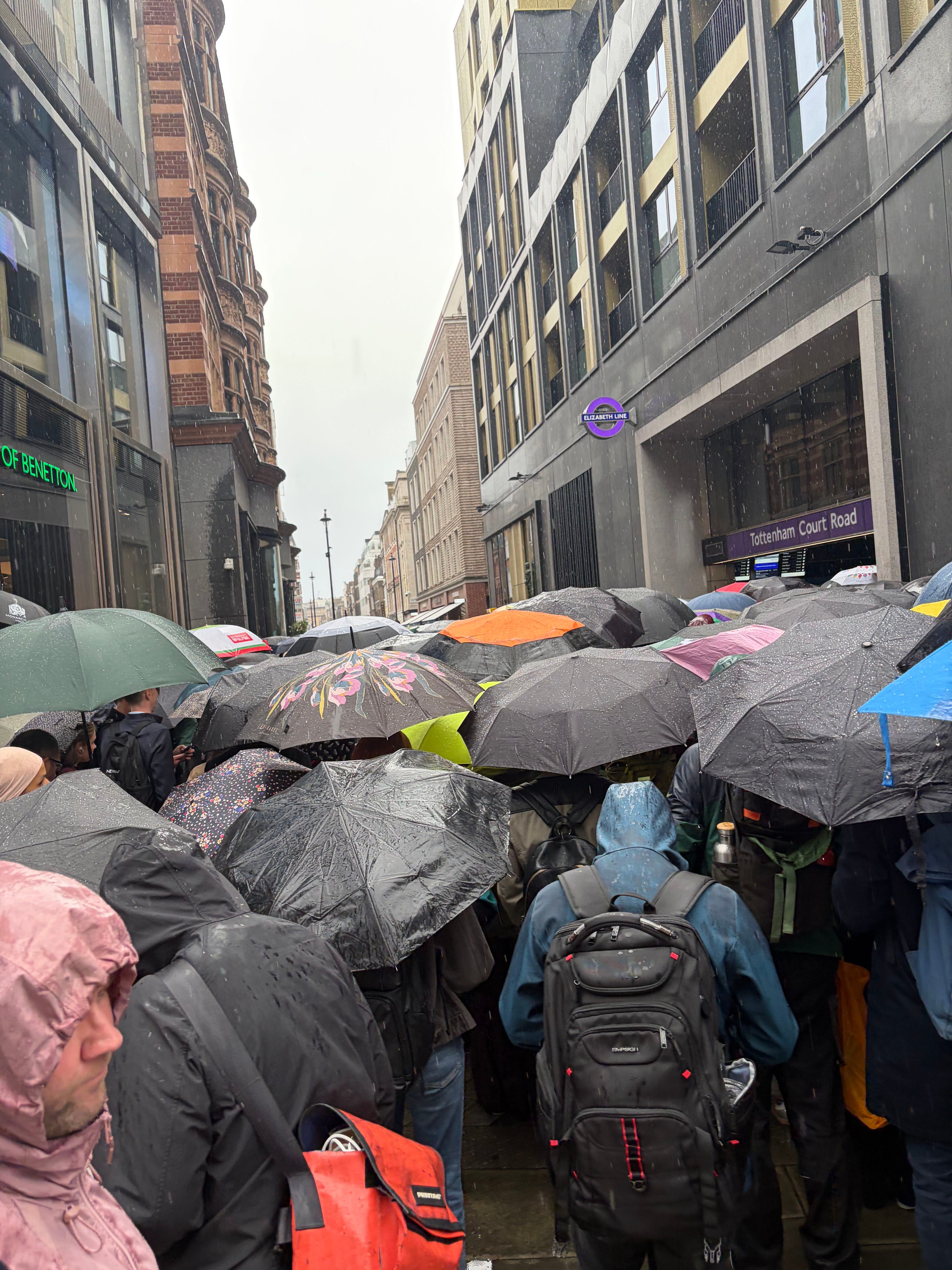 Queues outside Tottenham Court Road (Jacqui Merrington)