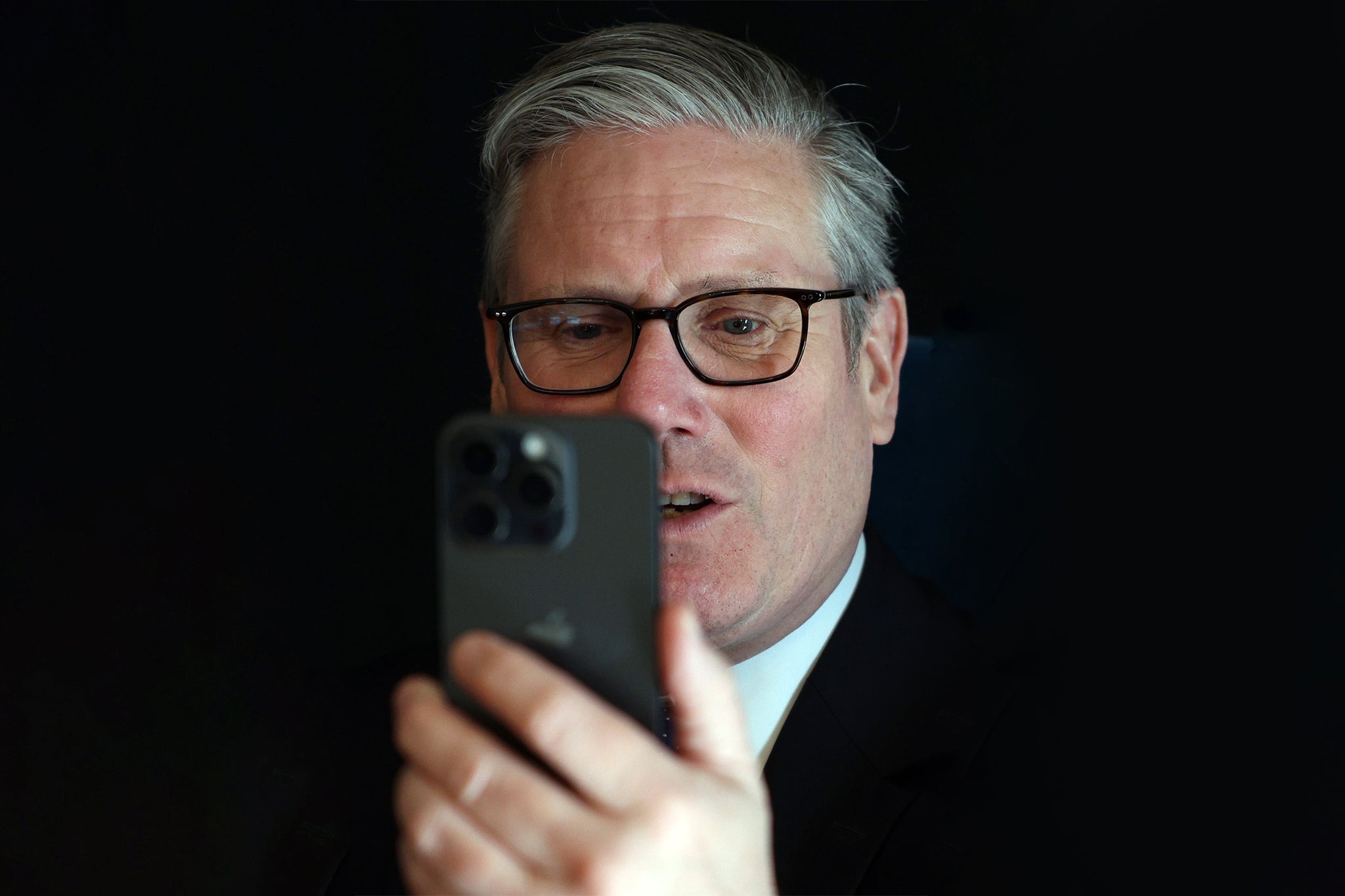 Keir Starmer on the phone