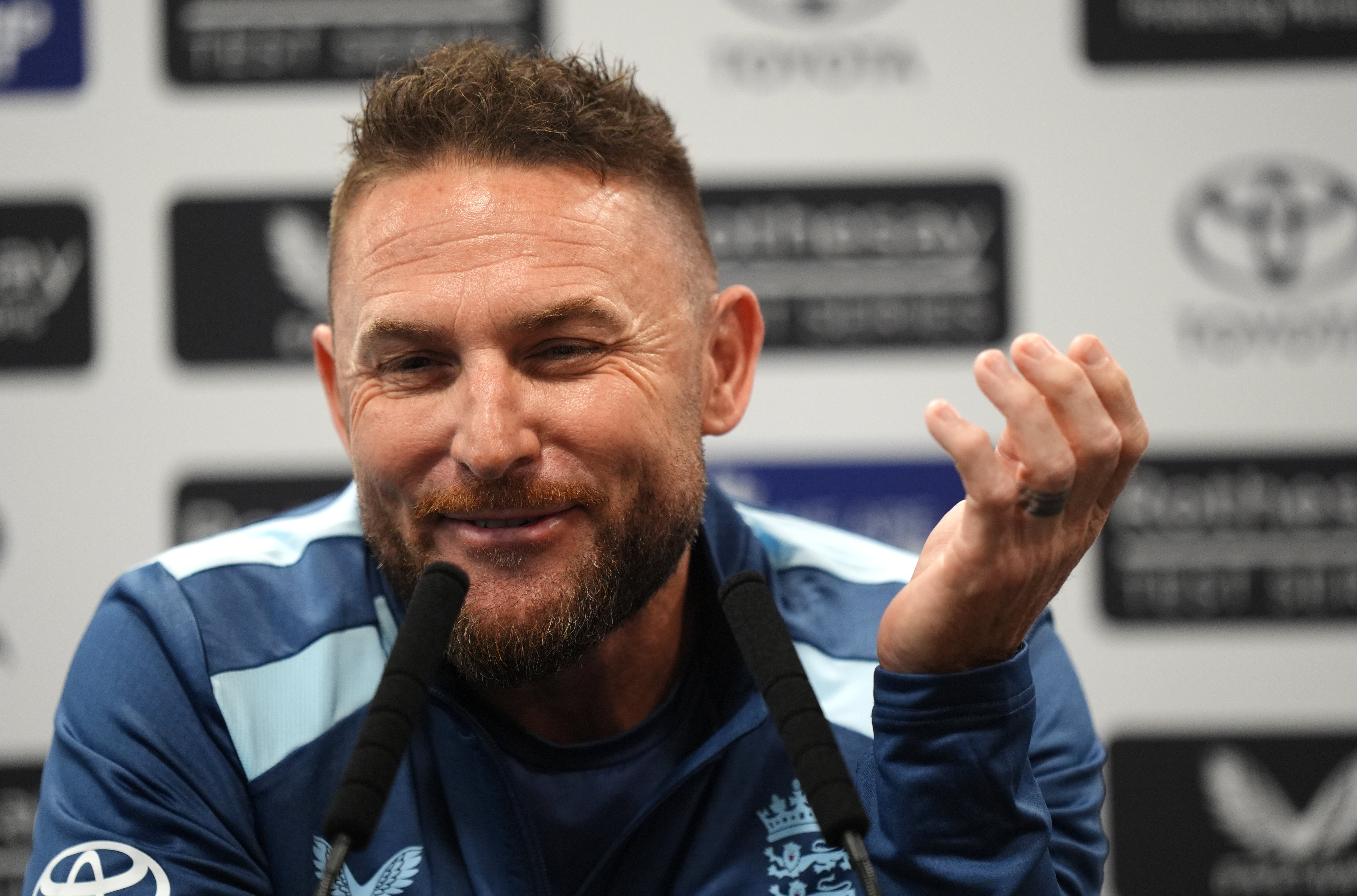 England head coach Brendon McCullum addresses the media at Lord’s (Ben Whitley/PA)