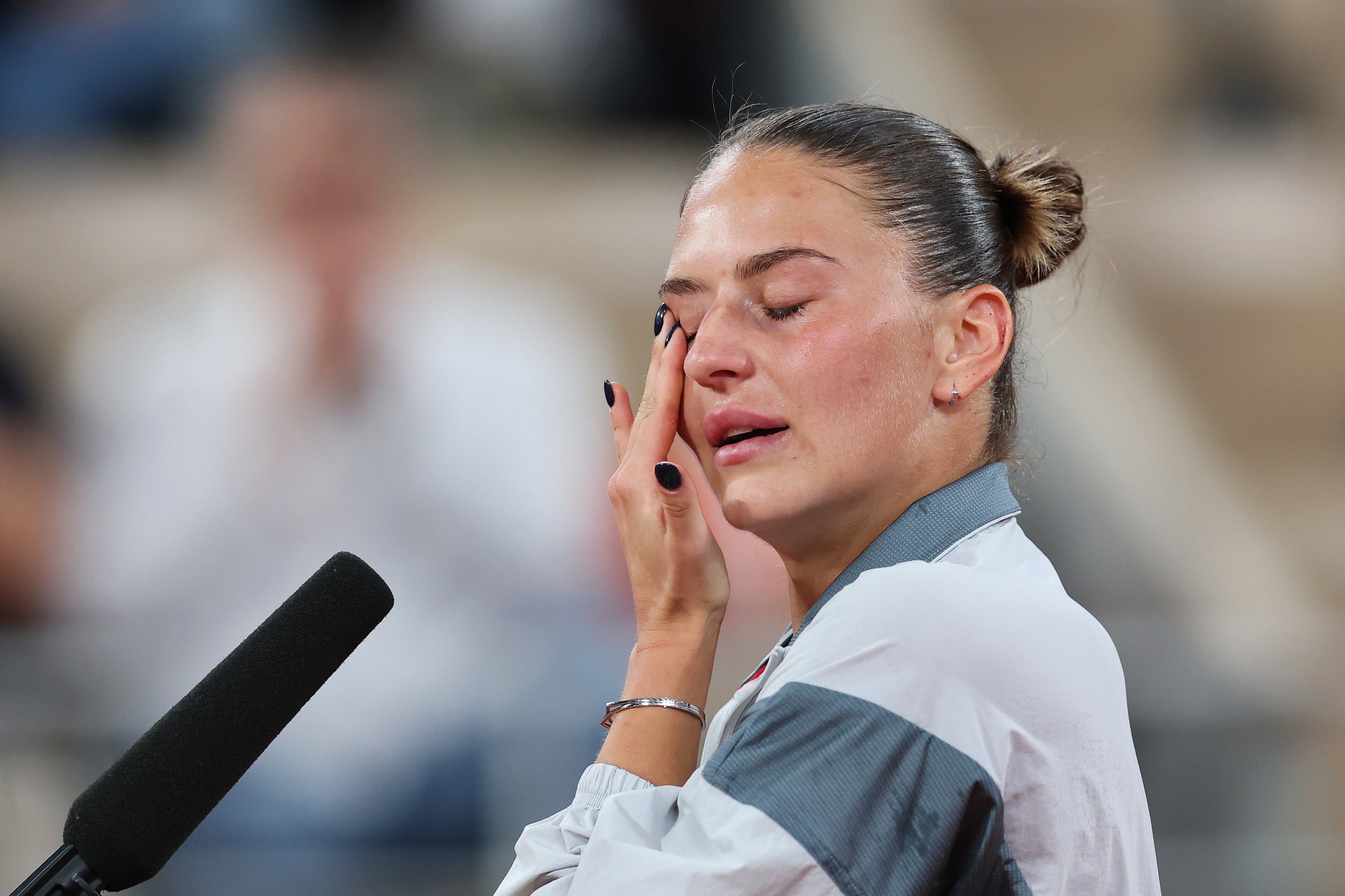 Kostyuk dedicated her all-Ukrainian tie with Svitolina to the compatriots back home (Getty)