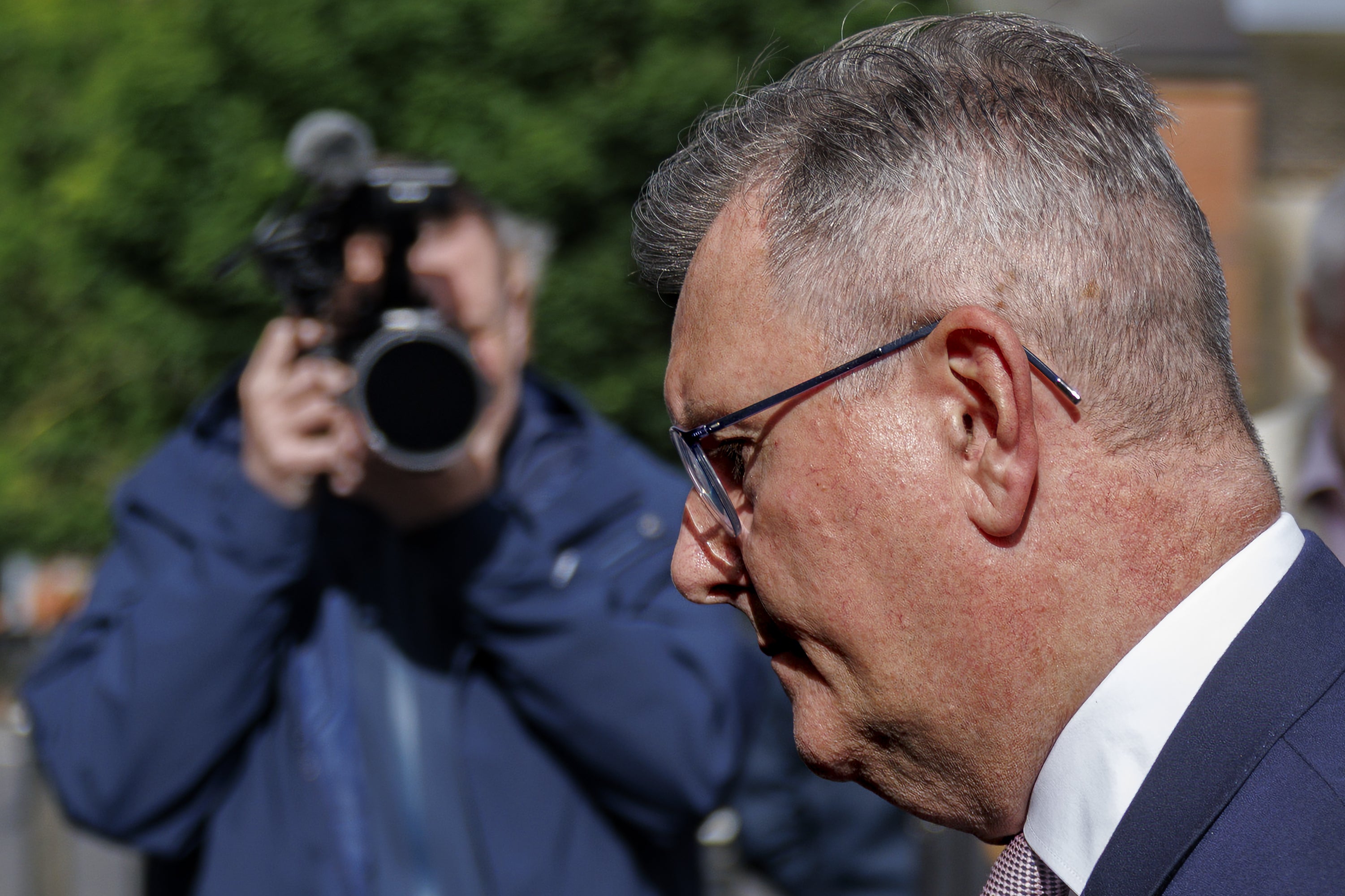 Sir Jeffrey Donaldson is on trial at Newry Crown Court (Liam McBurney/PA) (PA Wire)