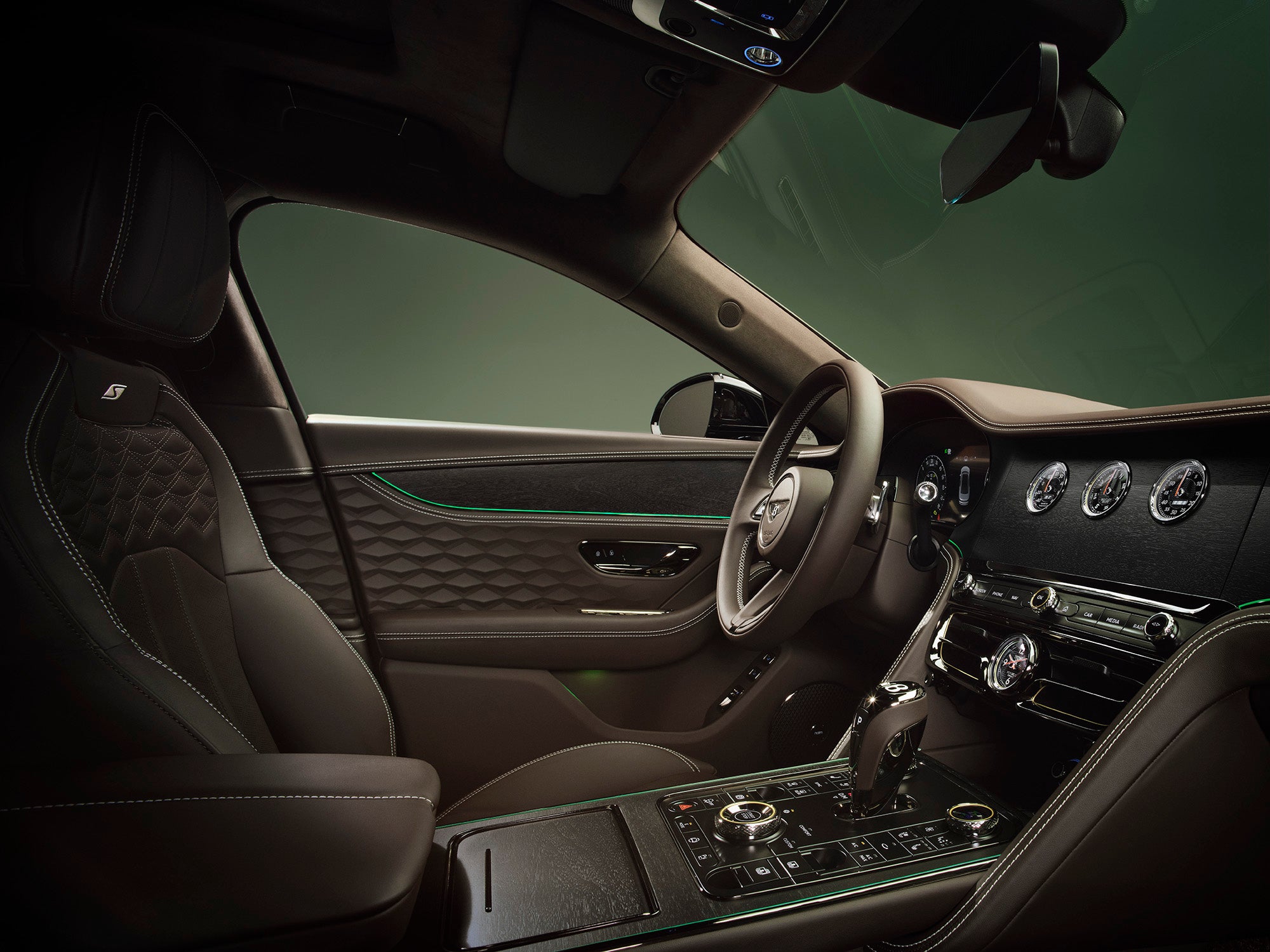 The Bentley Flying Spur's interior has had a makeover, too, with five different seat styles, each requiring 12 hours of handcraftsmanship (Bentley)