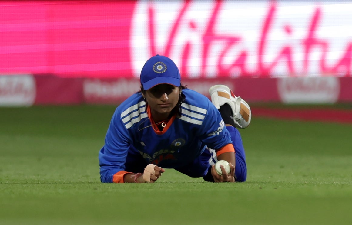 India’s Nandani Sharma caught out England’s Alice Capsey (Steven Paston/PA)
