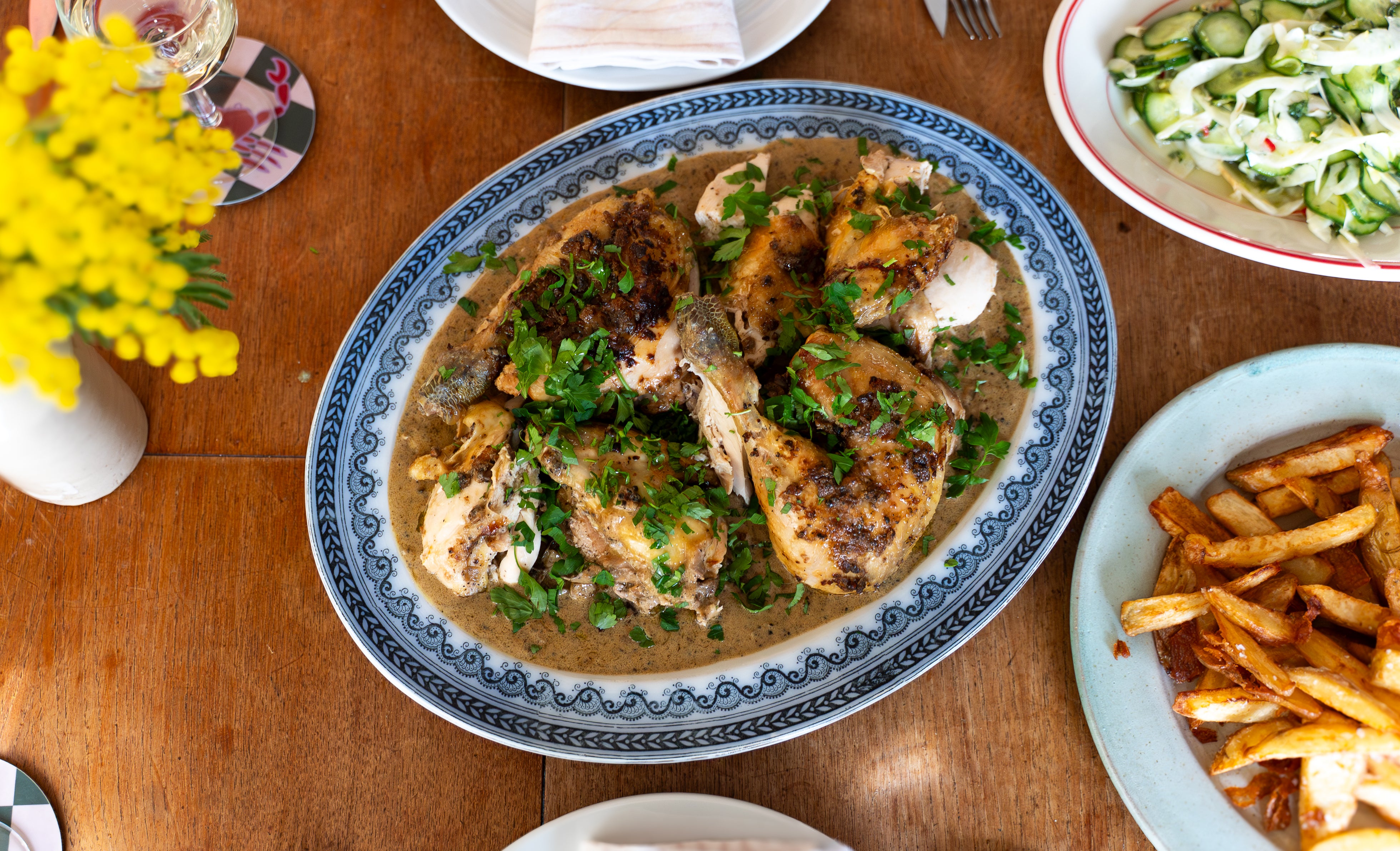 Chicken and chips sounds humble until there's pepper sauce involved