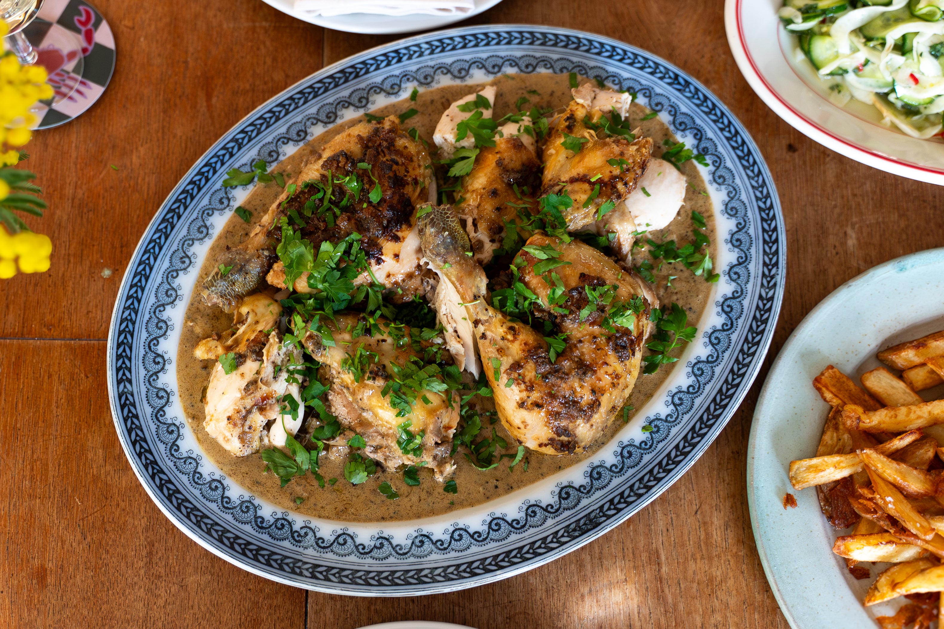 Chicken and chips sounds humble until there's pepper sauce involved (Supplied)
