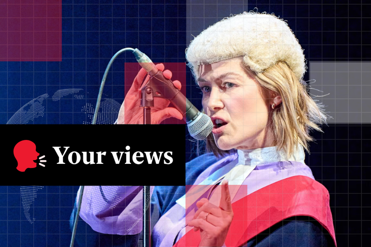 Voices: ‘Rosamund Pike was unprofessional’: Readers split over theatre texting call-out Voices: ‘Rosamund Pike was unprofessional’: Readers split over theatre texting call-out
