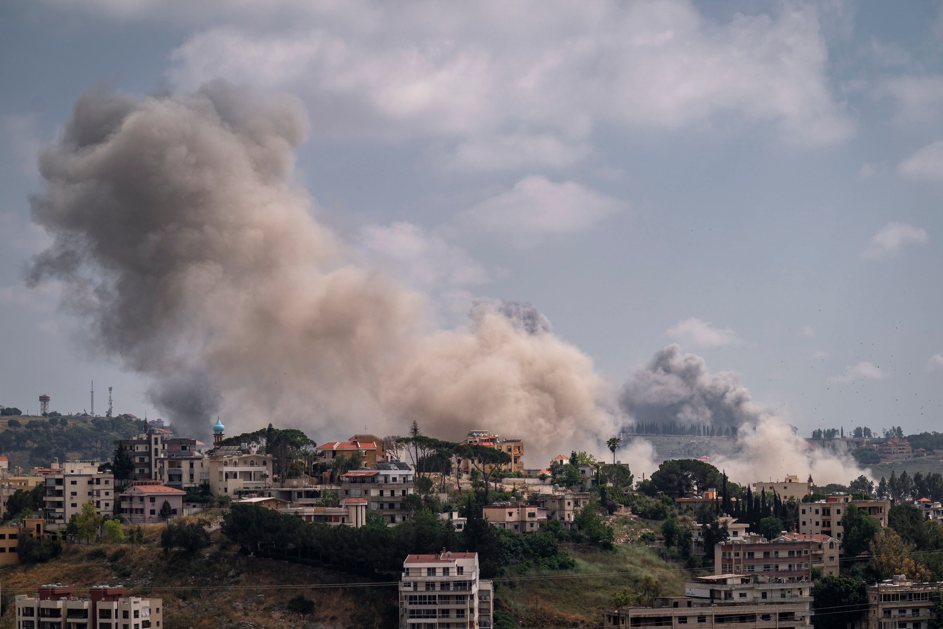 Smoke rises after an Israeli airstrike on June 2, 2026 in Nabatieh, Lebanon (Getty)