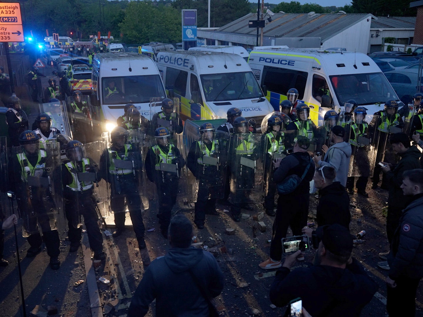 Police have condemned demonstrators who arrived 'intent on causing disorder and trouble'
