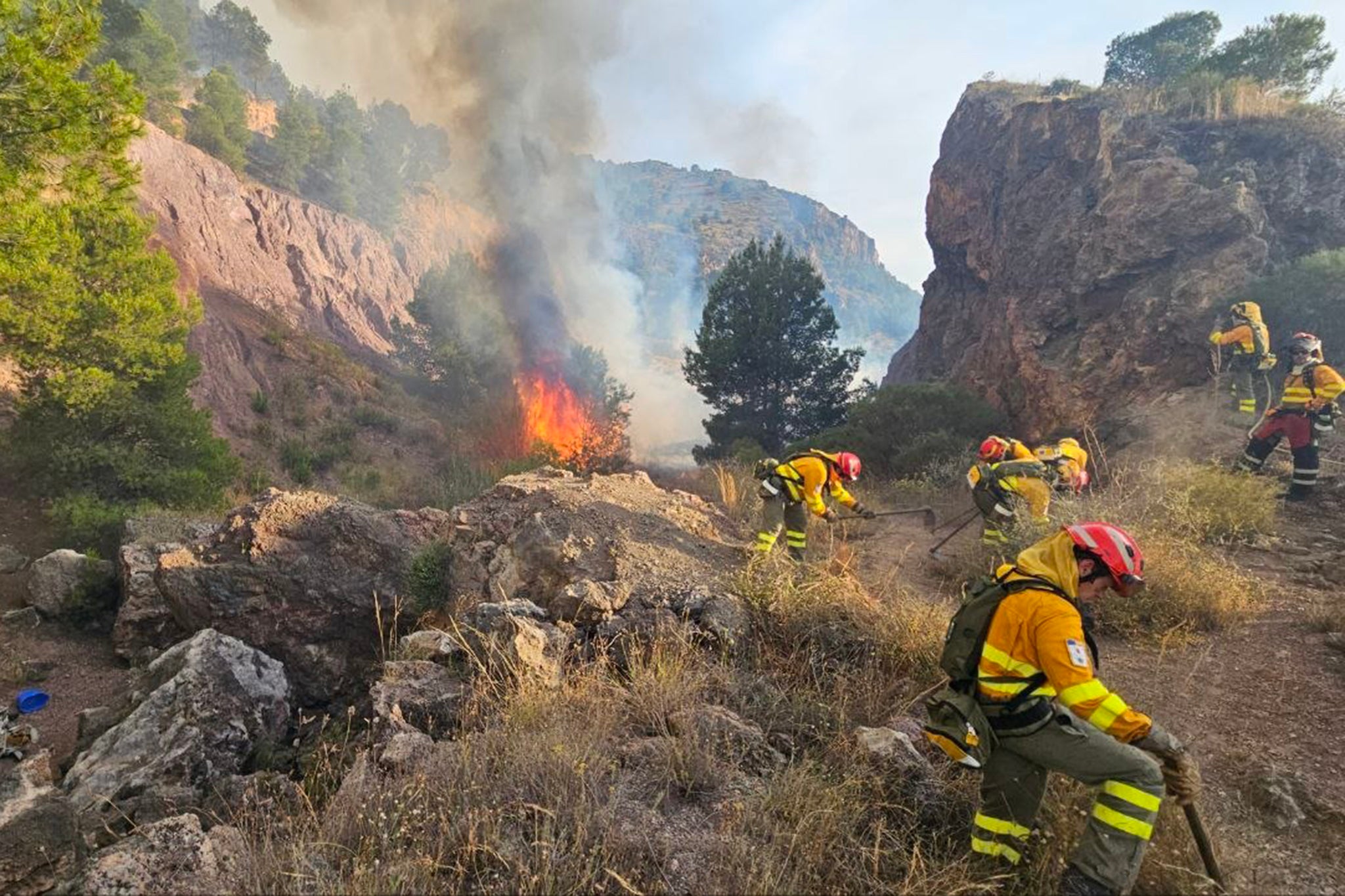 Emergency responders fought to contain the blaze
