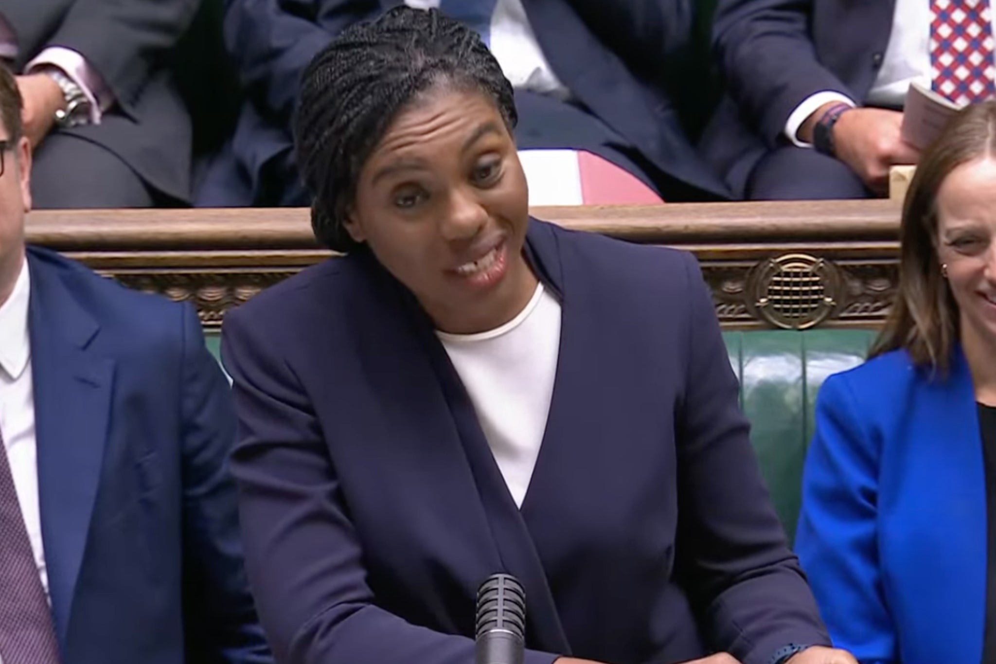 Kemi Badenoch taunted Keir Starmer over Mr McFadden’s comments at PMQs