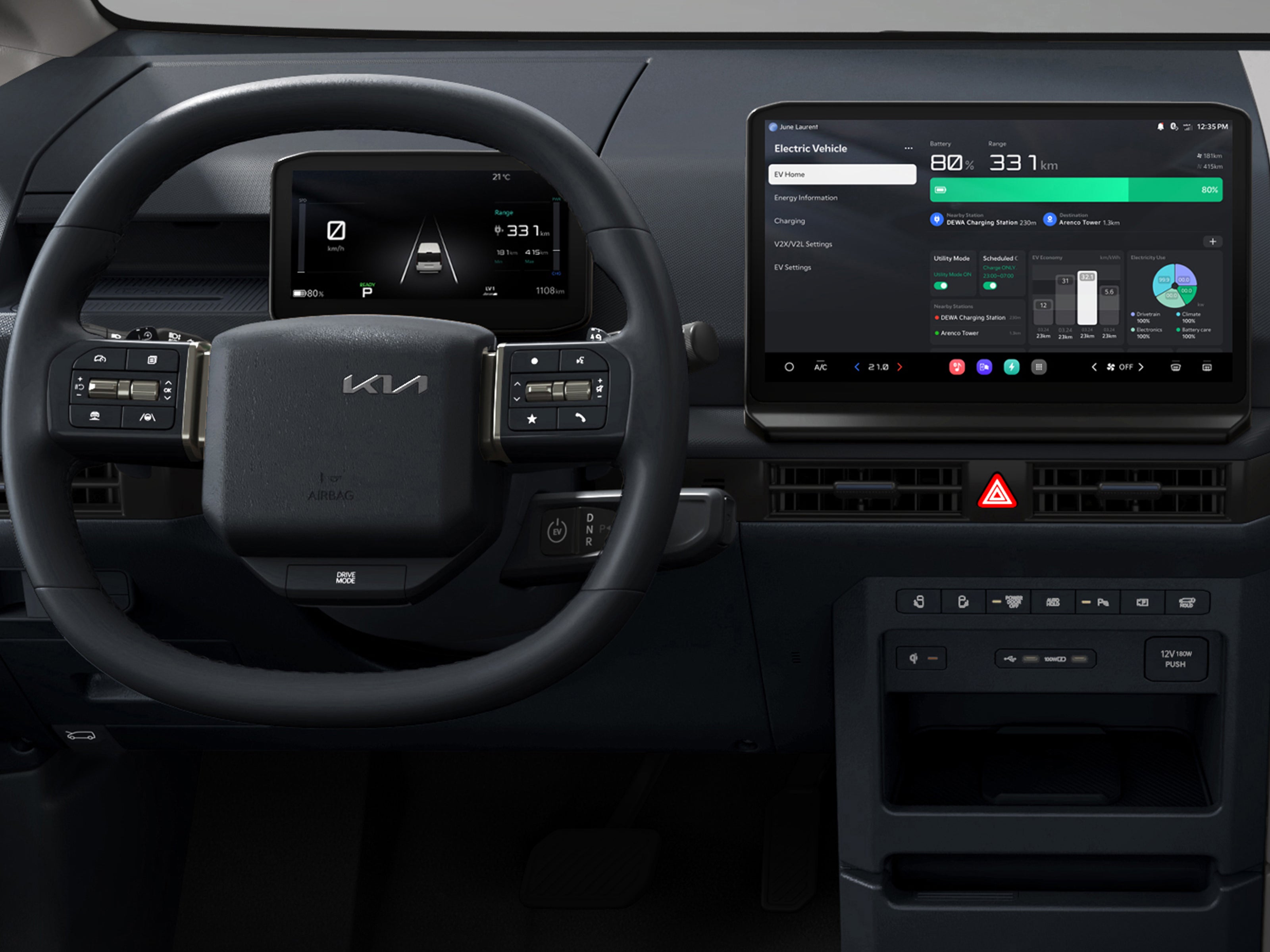 Kia's PV5 models get a car-like interior and tech (Kia)