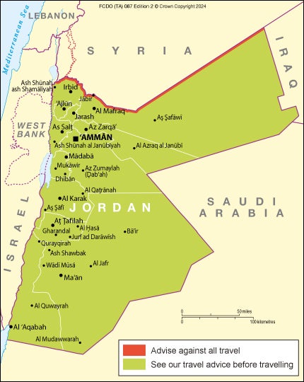 Jordan travel advice as on 3 June (FCDO)