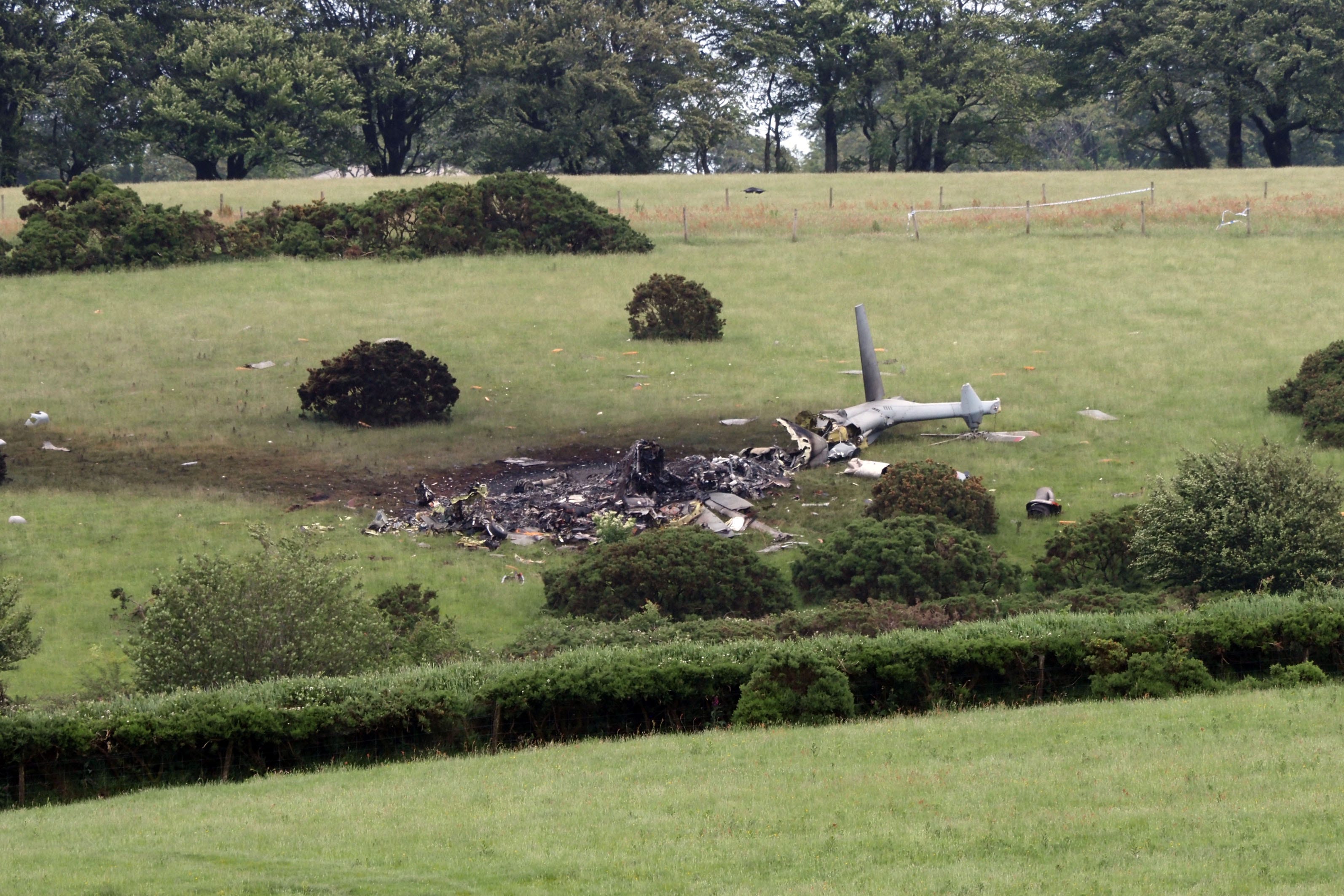 The helicopter crashed just before 4am on Wednesday in Devon (PA Wire)