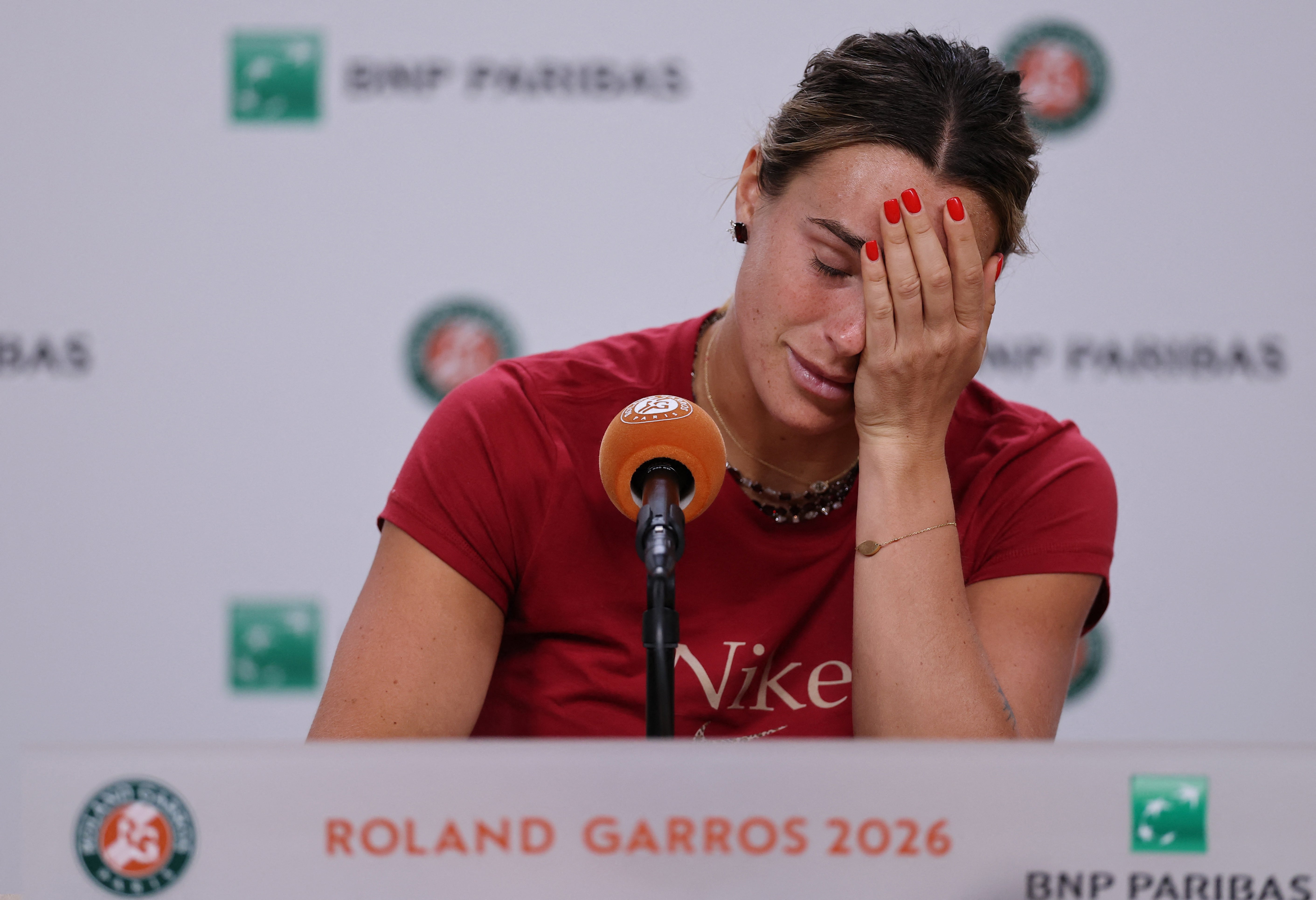 Sabalenka suggested she felt like quitting tennis in an emotionally drained press conference after the difficult defeat