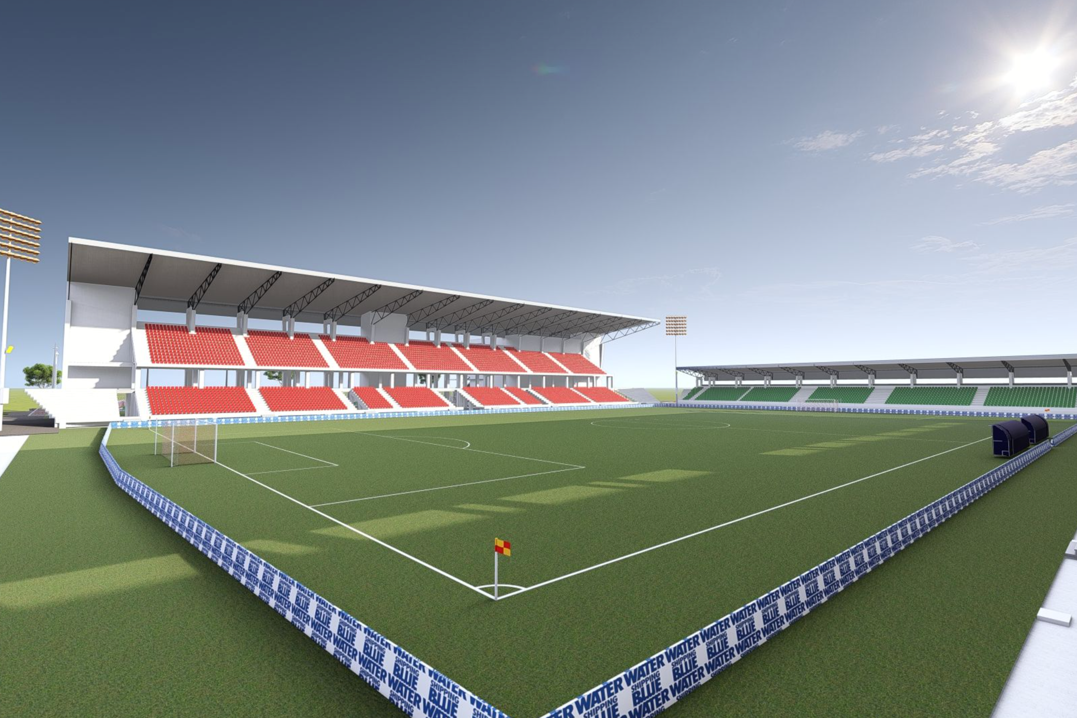 Design of the Blue Water Shipping Stadium set to be built in Georgetown (Guyana Football Federation)