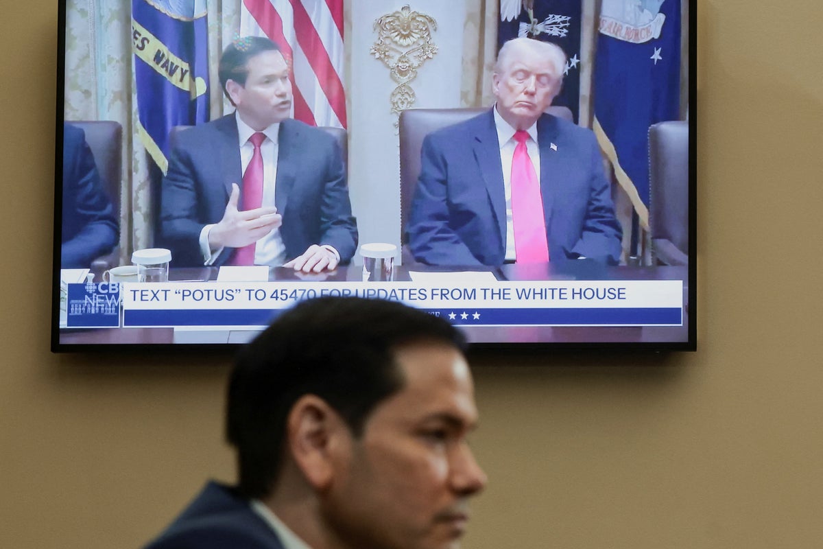 Rubio claims Trump never sleeps - then is shown a clip of the president with his eyes closed