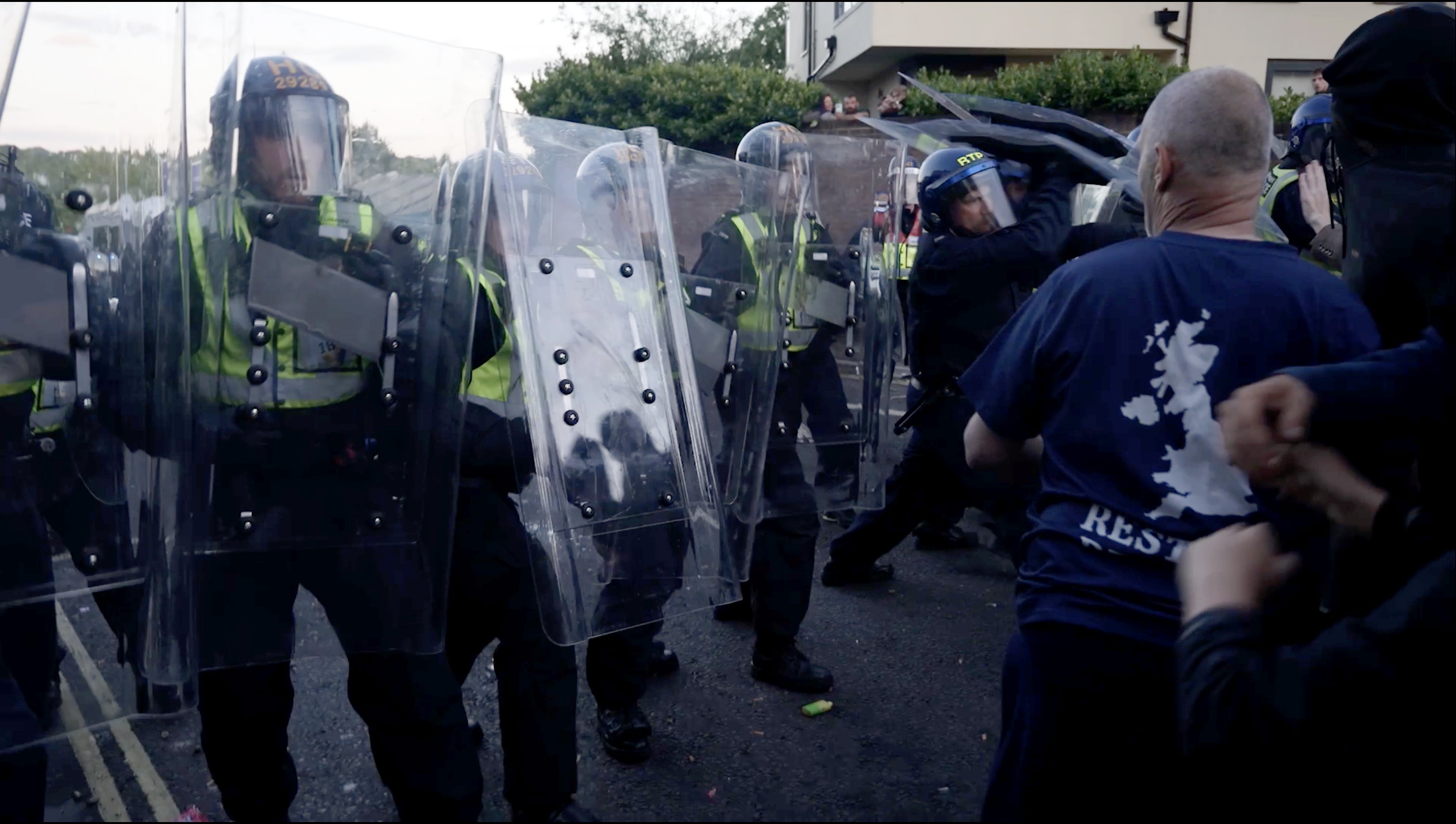 There were violent clashes in Southampton between police and protesters (Jamie Lashmar/PA)