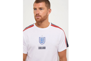 England FC Official White Striped T-shirt