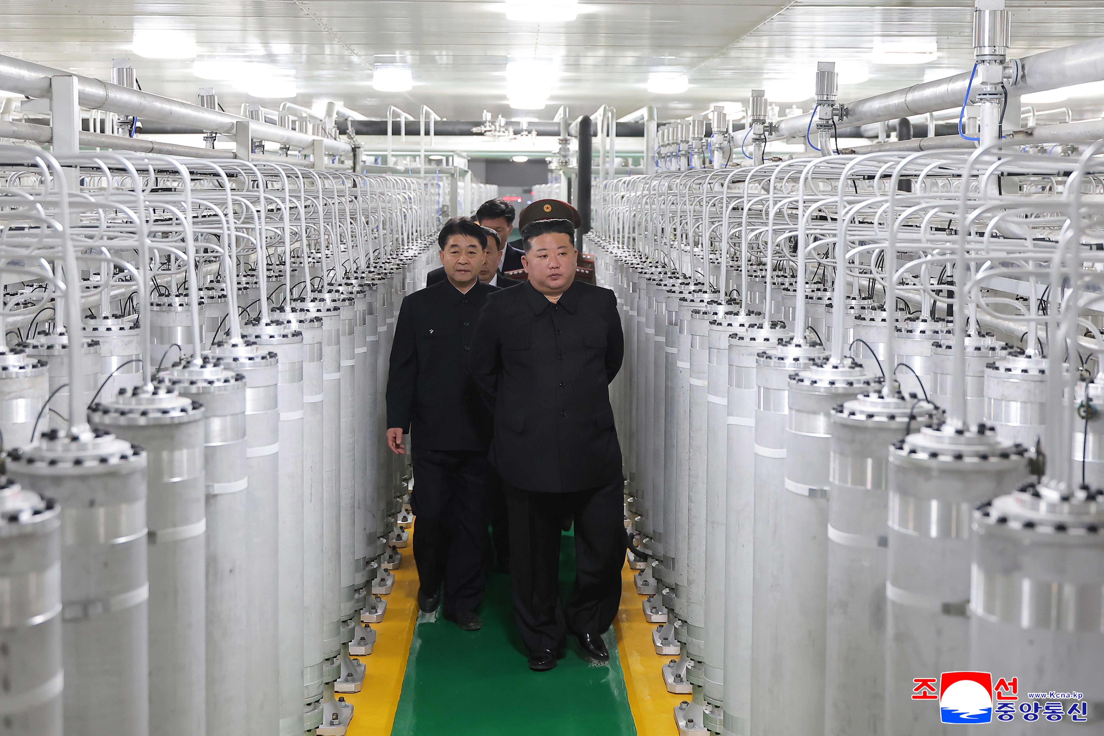 Kim Jong Un visits a new facility to produce ingredients for nuclear bombs on Wednesday