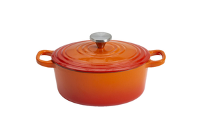 Habitat 4.7 Litre Cast Iron Oval Casserole Dish - Orange