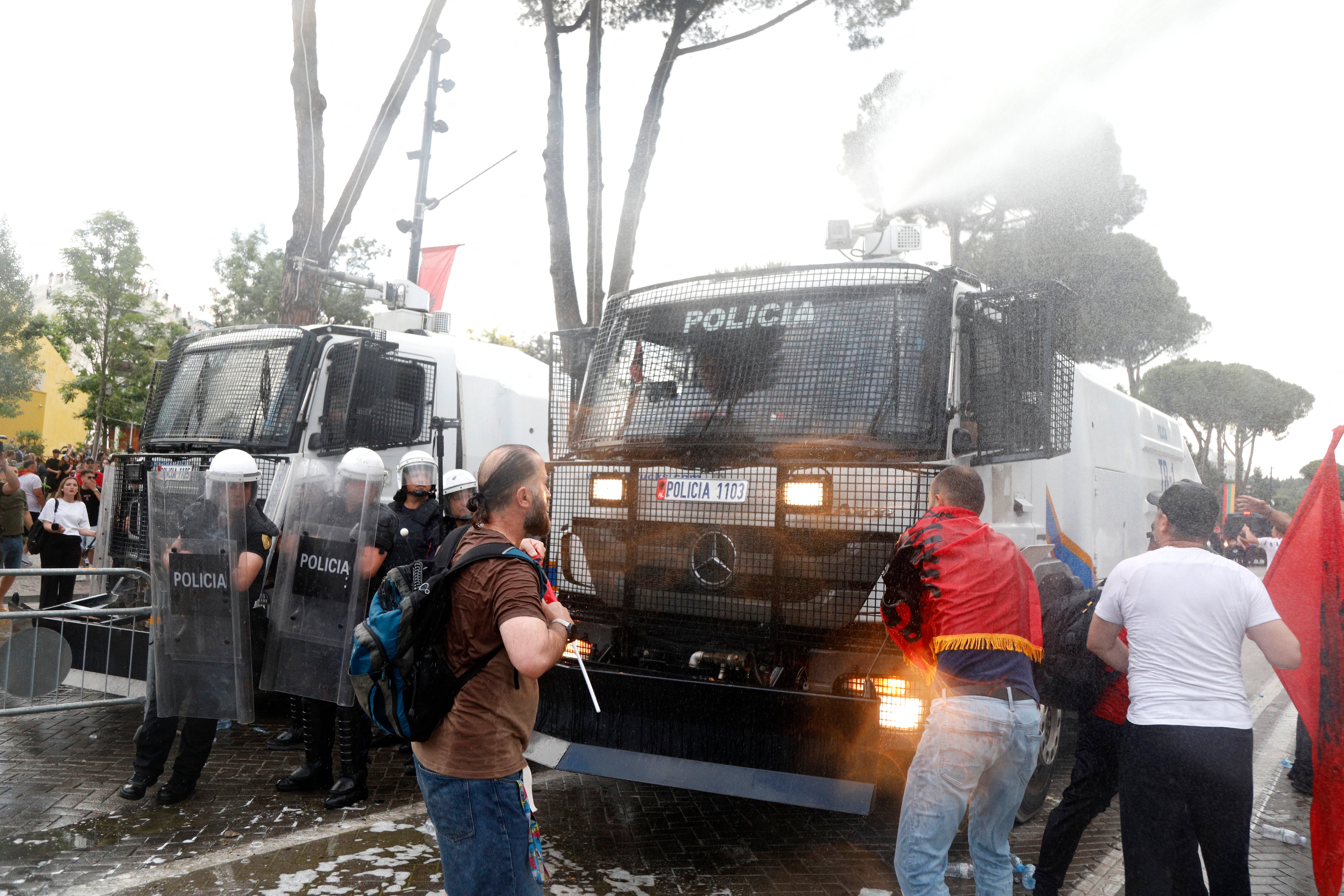 Albanians have taken to the streets of Tirana to protest the proposed development