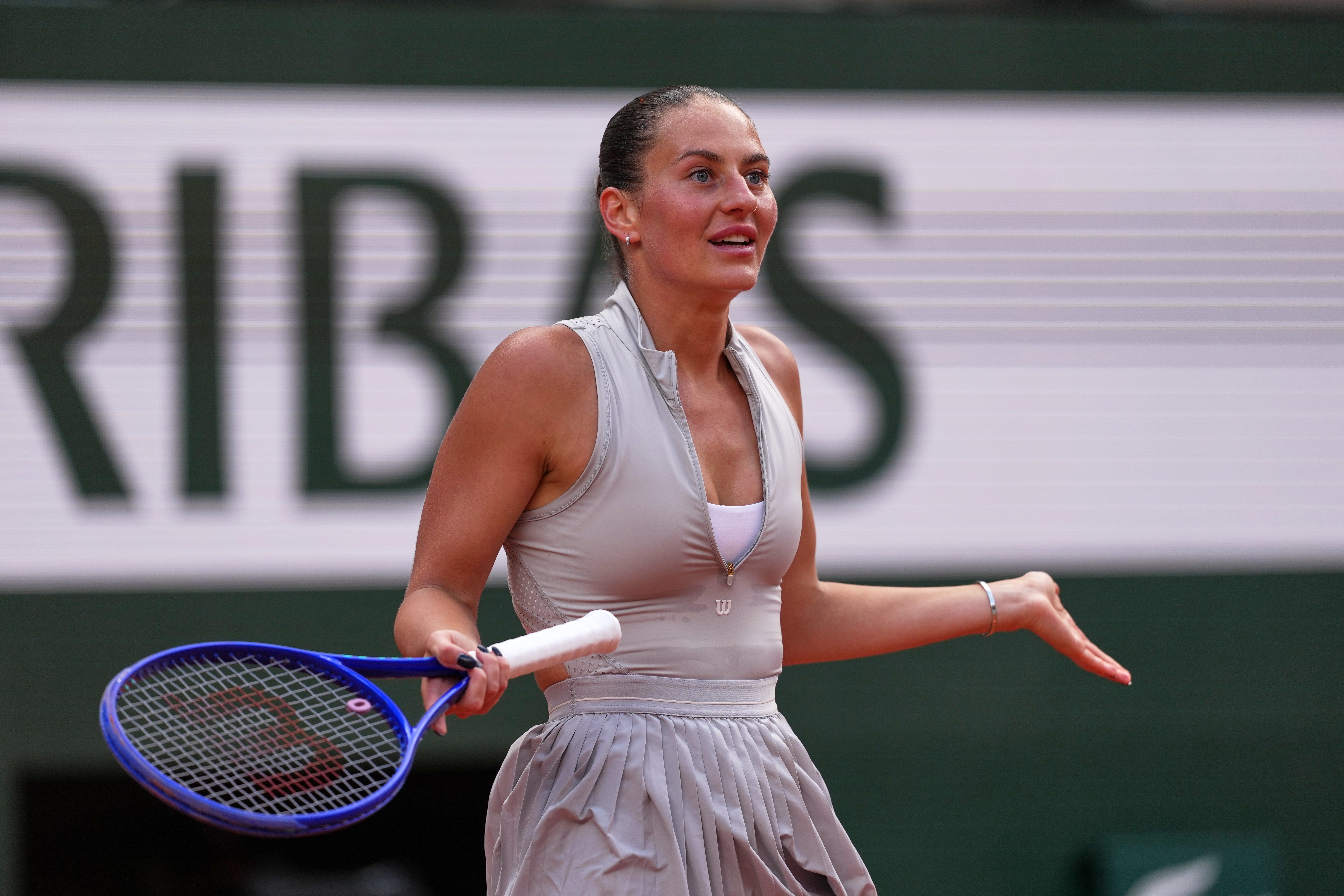 Kostyuk cut an increasingly frustrated figure despite a fightback in the second set