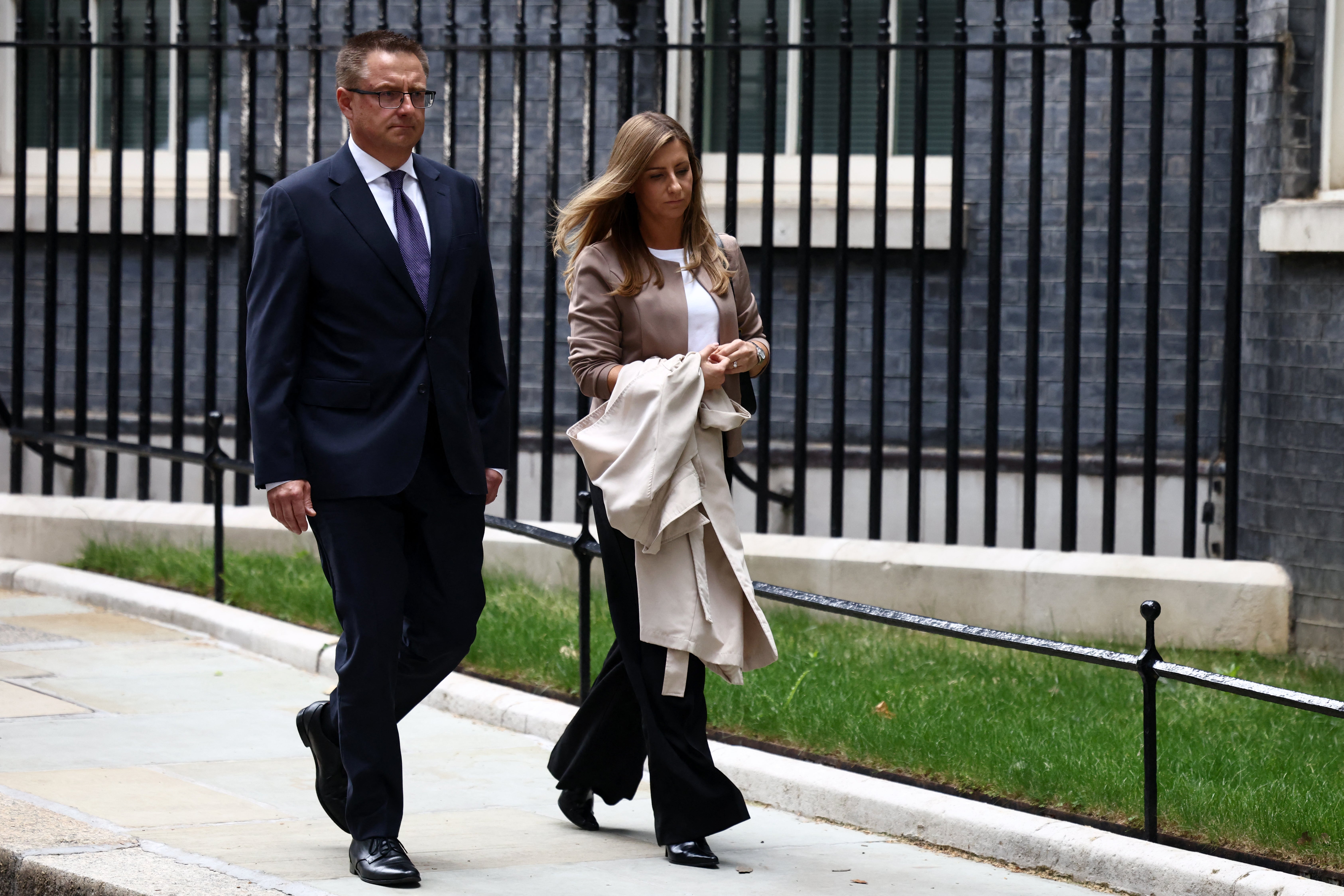 Henry Nowak’s parents pictured leaving Downing Street having met with Sir Keir Starmer