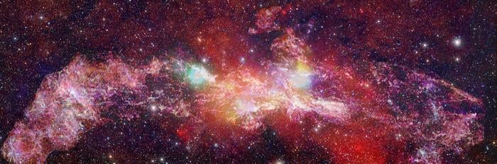 This composite image of the Milky Way center was made using data from the Atacama Large Millimeter/Submillimeter Array radio telescopes and X-ray data from NASA’s Chandra X-ray Observatory