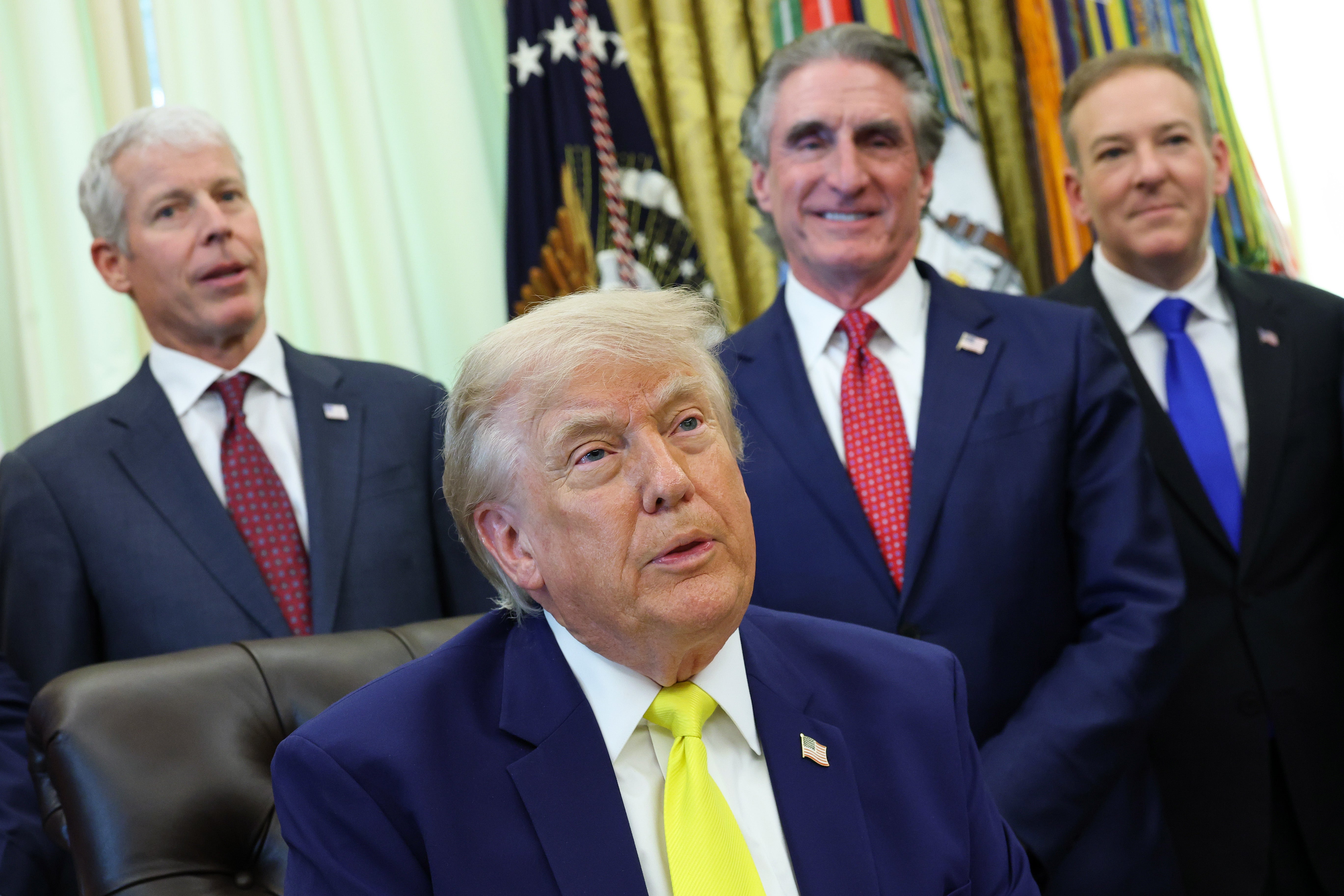 Donald Trump unveiled his plans for the Lincoln Memorial at an unrelated White House event on Thursday